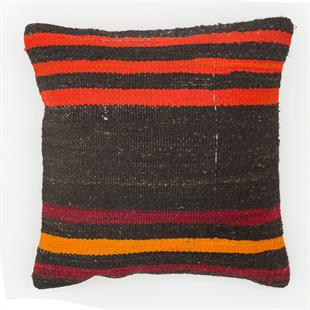  KİRAZ KIRMIZISI SİYAH RENKLİ EL DOKUMA YASTIK KILIFI