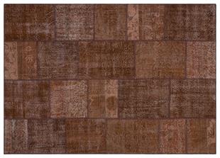 Geneleksel El Dokuma  Kahverengi  Patchwork Halı