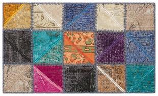 GENELEKSEL EL DOKUMA MULTİ  RENGİ PATCHWORK HALI PASPAS