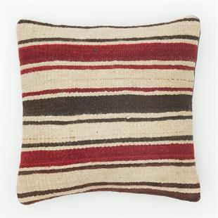  BEJ RENK KAHVERENGİ MAVİ ASTARLI YASTIK KILIFI