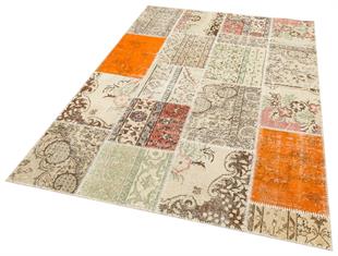 Geneleksel El Dokuma Multi Rengi Patchwork Halı