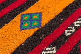 GERÇEK EL DOKUMA  RENKLİ KEÇİ KILI YÜN KİLİM