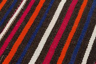ÇOK RENKLI ÇİZGİLİ DESEN EL DOKUMA KEÇİ KILI  KİLİM PASPAS