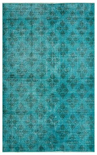 GERÇEK EL DOKUMA TURKUAZ RENGİ ÇİÇEKLİ YÜNLÜ SİVAS HALISI