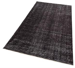 EŞSİZ EL DOKUMA SİYAH RENGİ RETRO VİNTAGE HALISI