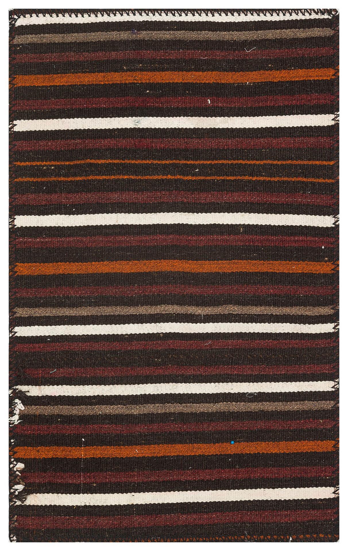 GELENEKSEL EL DOKUMA ÇOK RENGİ ÇİZGİLİ DESEN ÇAPUT PATA KİLİM PASPAS