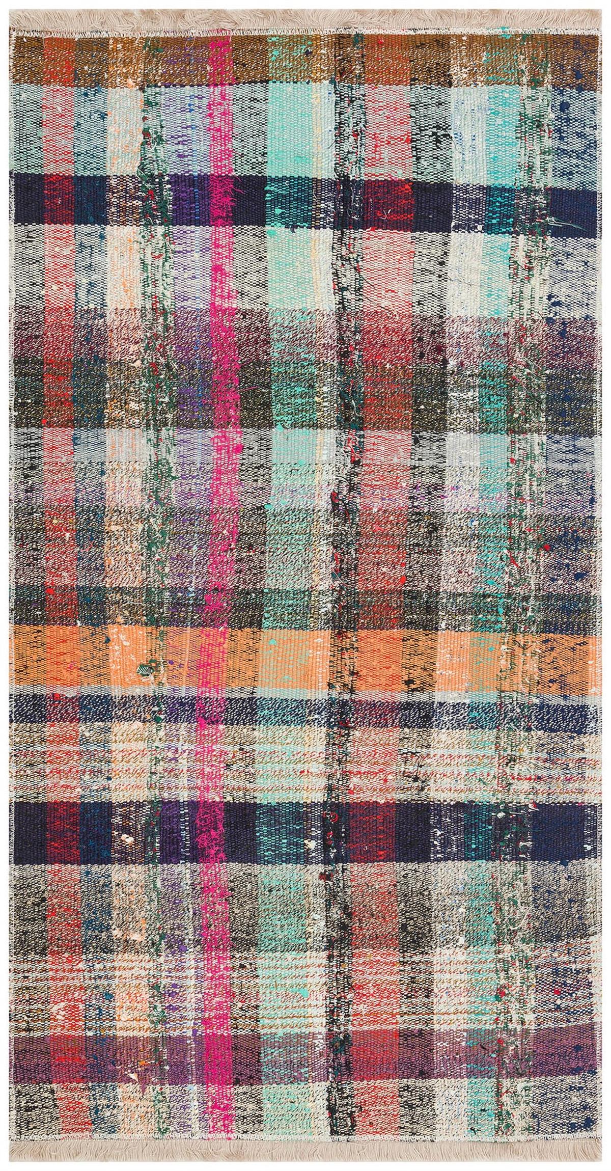 Karışık Rengi El Dokuma Çaput Pala Yün Kilim