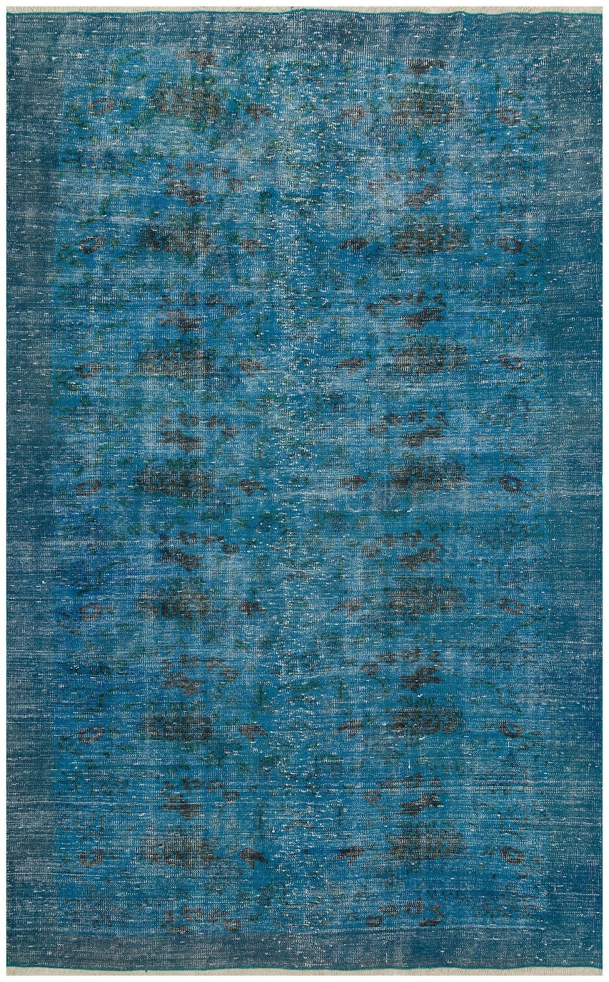 EŞSİZ EL DOKUMA TURUNCU RENGİ ÇİÇEKLİ DESEN VİNTAGE HALISI