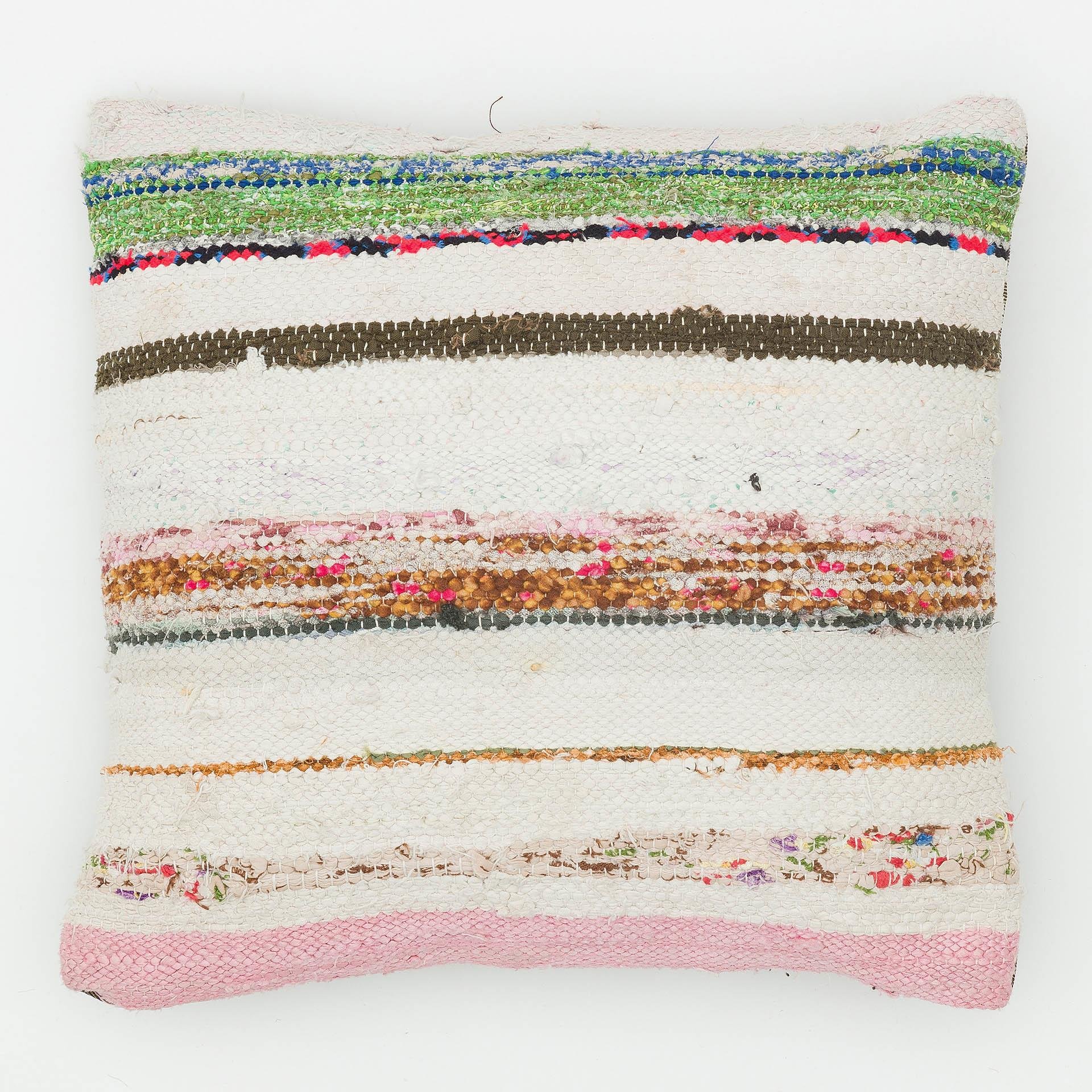 ÇOK RENKLİ EL DÜĞÜMLÜ ÇAPUT PALA KİLİM YASTIK KILIFI