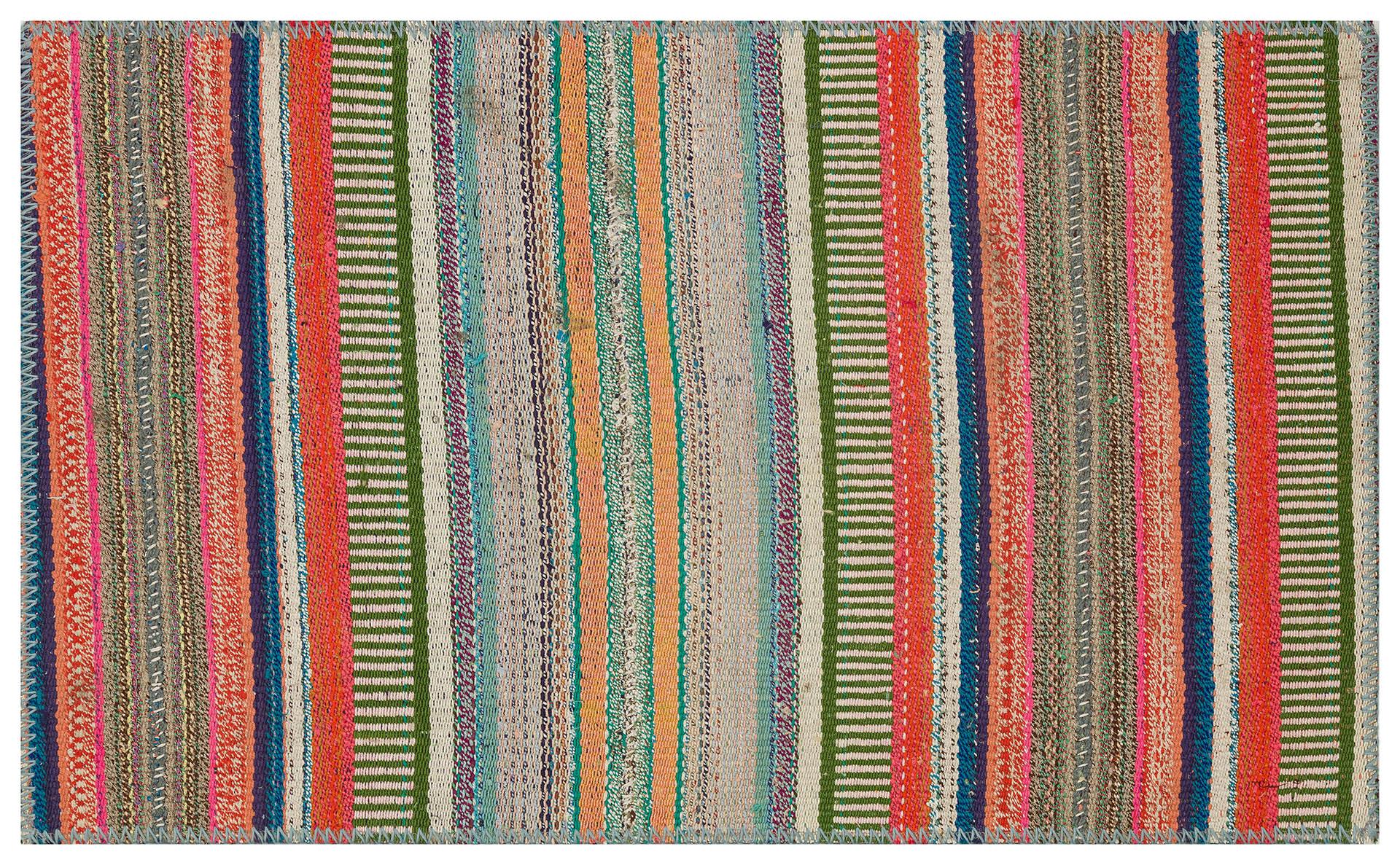 ÇOK RENKLİ EL DOKUMA ÇAPUT KİLİM PASPAS