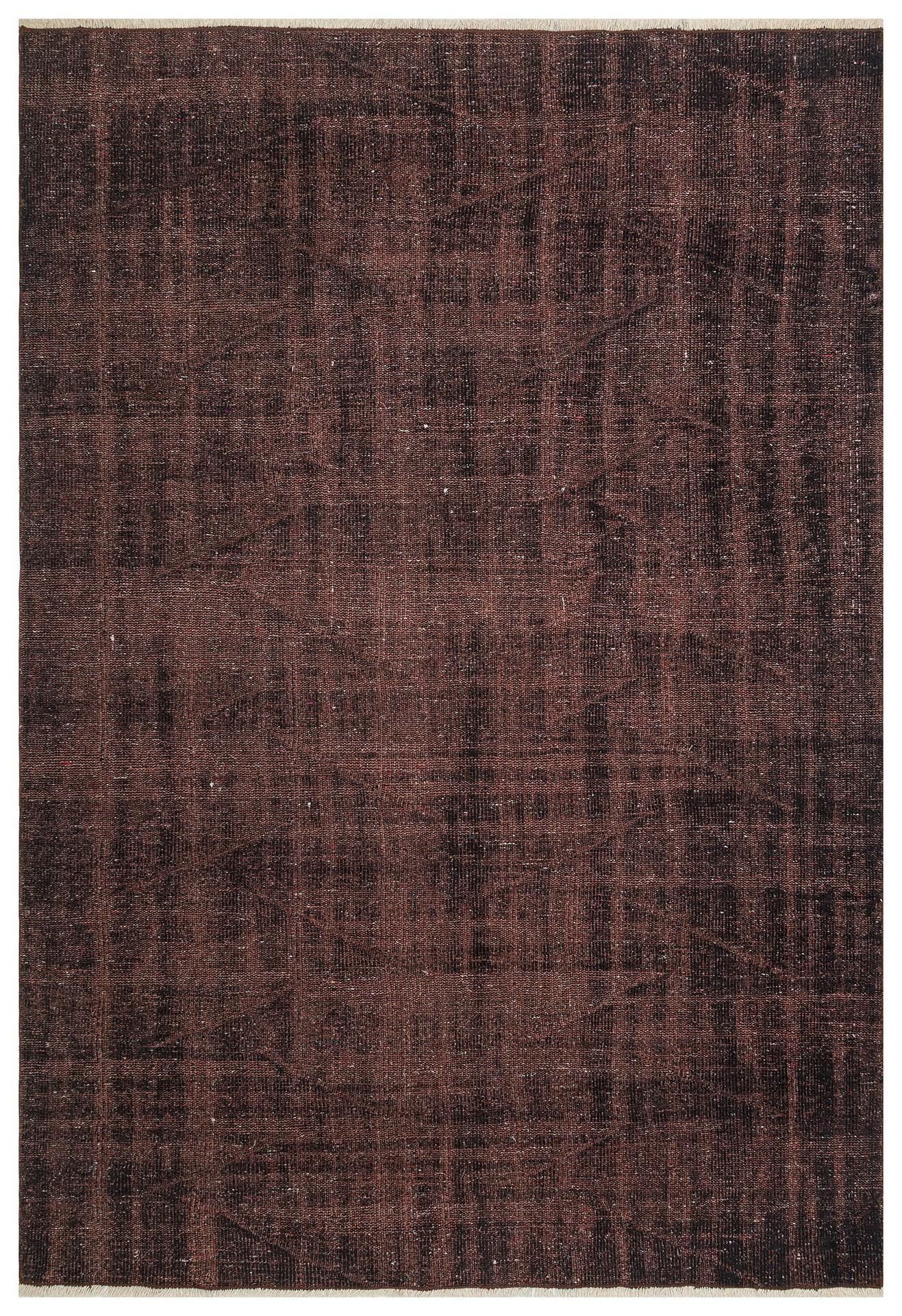 GERÇEK EL DOKUMA KOYU BAKİR RENGİ ESKİTME VİNTAGE HALISI