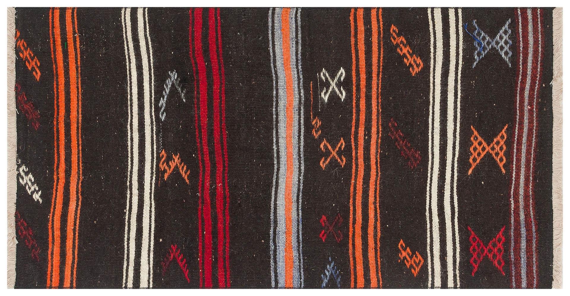 GERÇEK EL DOKUMA DESENLİ KEÇİ KILI YÜN KİLİMİ