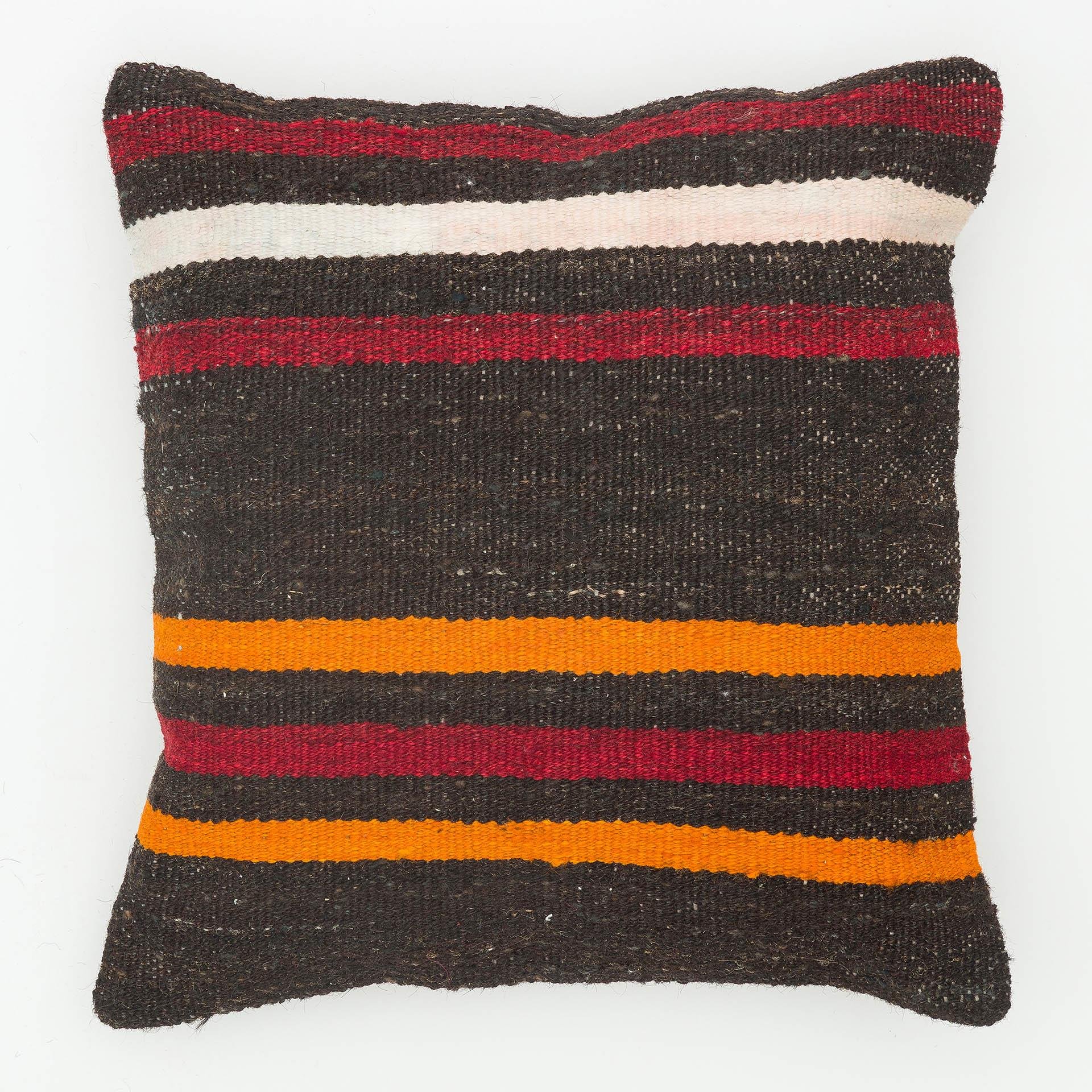 ÇOKLU RENK EL DÜĞÜMLÜ KEÇİ KILI YASTIK KILIFI