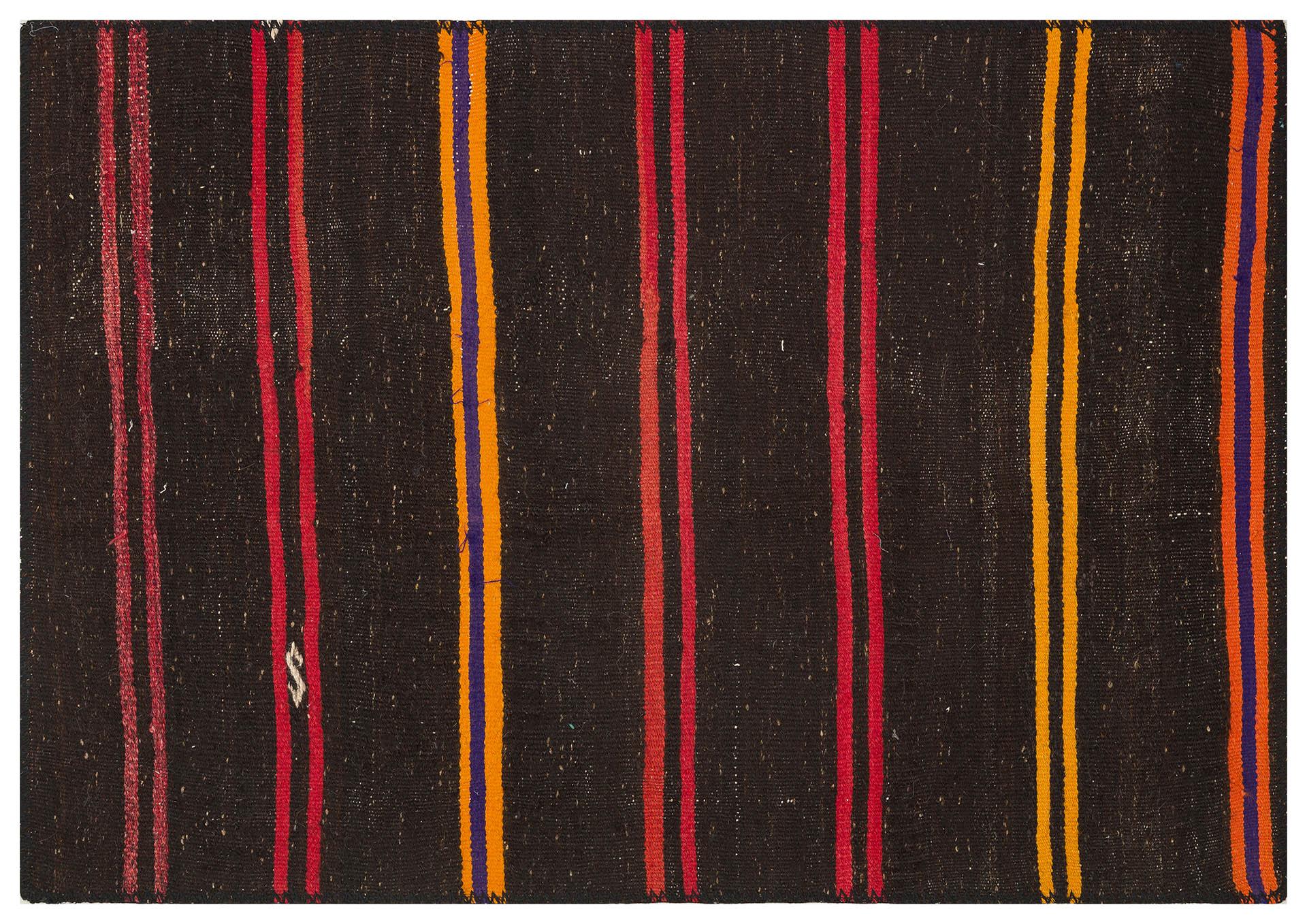 GERÇEK EL DOKUMA SİYAH SARİ RENGİ KİLİM PASPAS