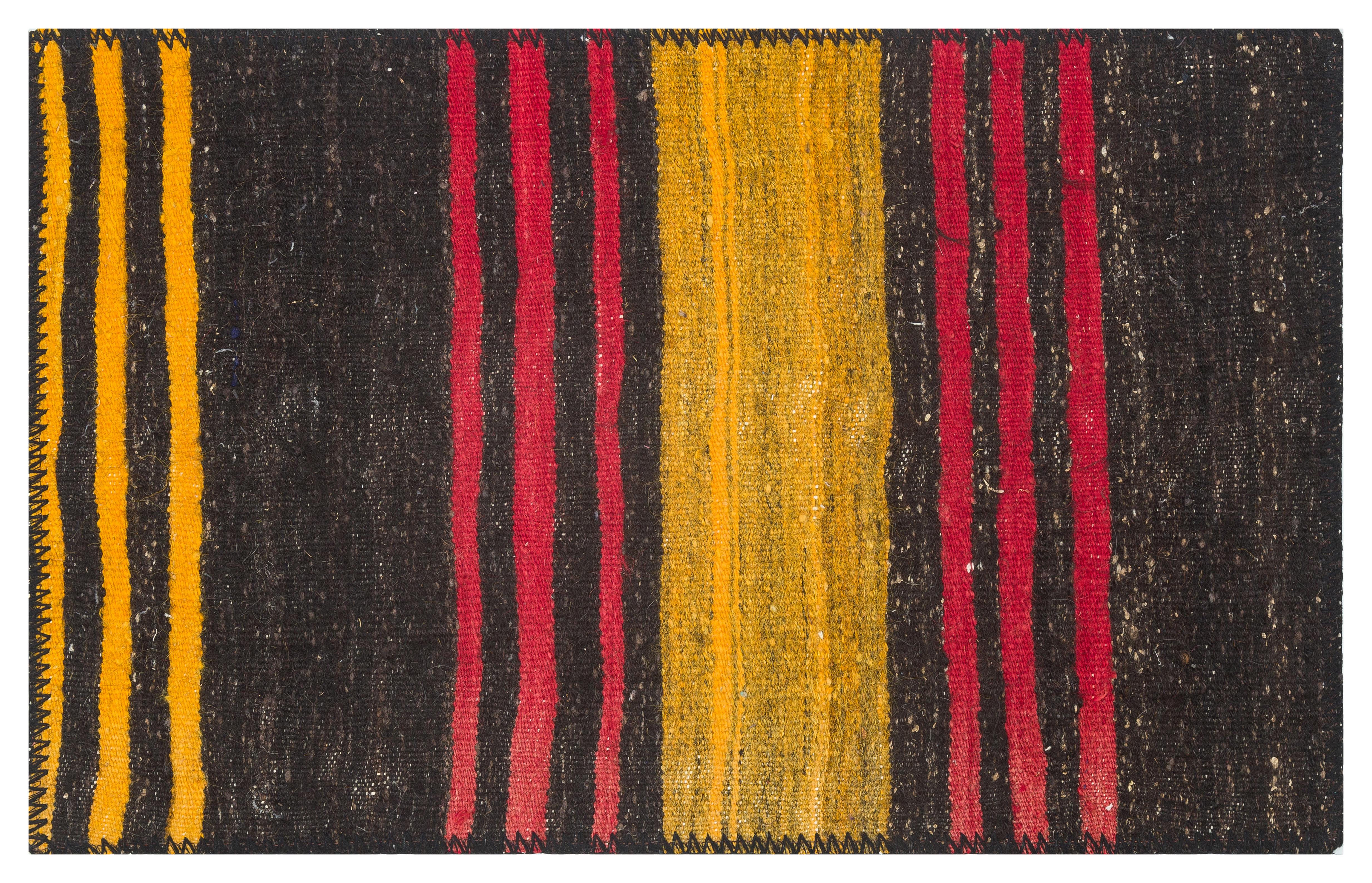 SARİ KIRMIZI RENGLİ EL DOKUMA KİLİM PASPAS