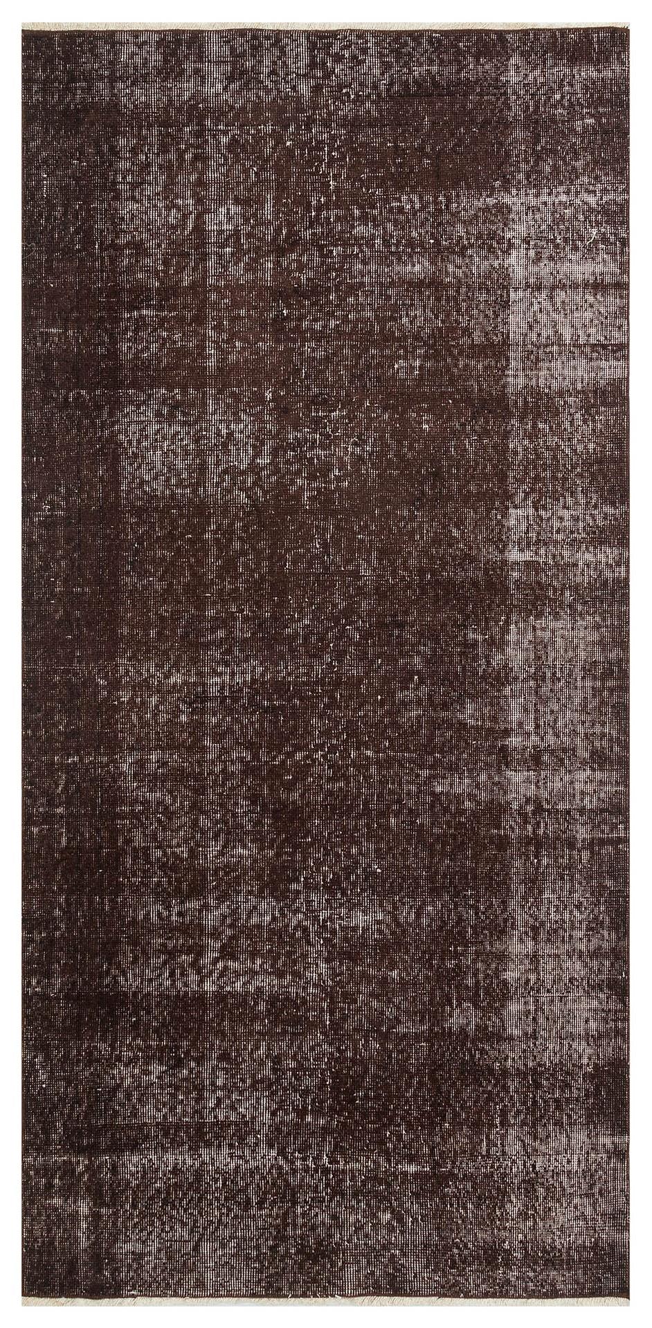 GERÇEK EL DOKUMA DESENSİZ KAHVERENGİ YOLLUK VİNTAGE HALISI