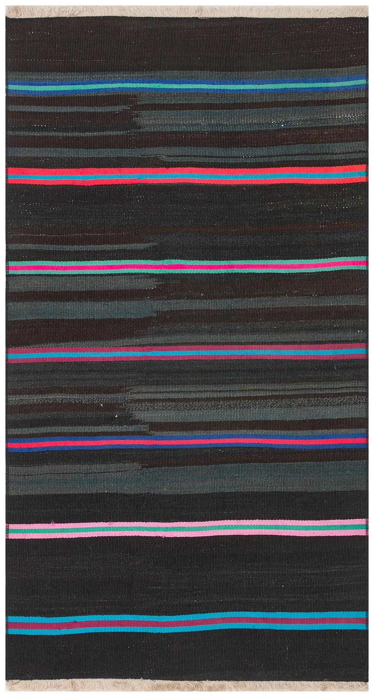 Çok Renkli Anadolu El Dokuma Vintage Kilim