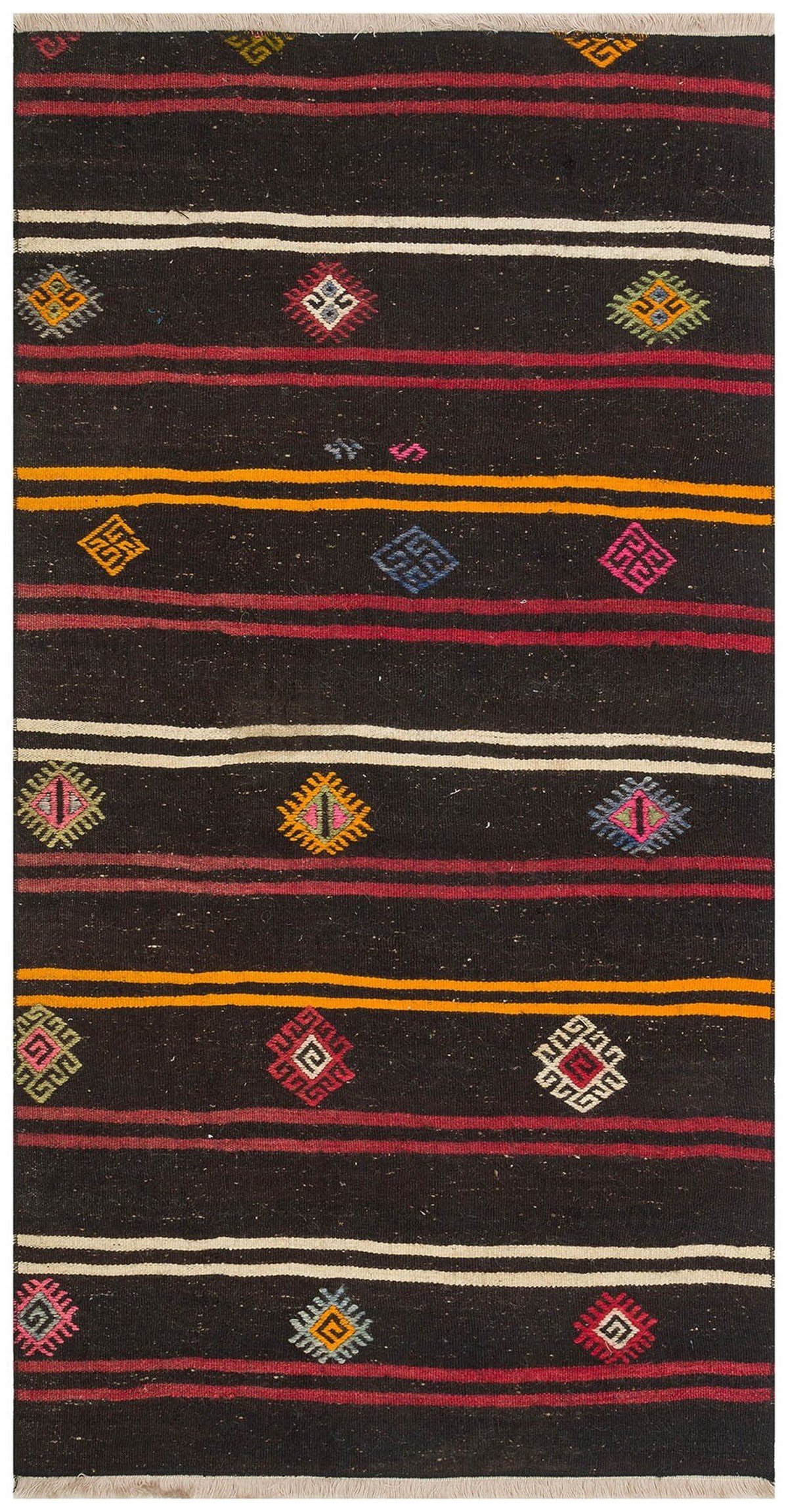 EL DOKUM YÜNLU ANADOLU SİYAH KİLİM