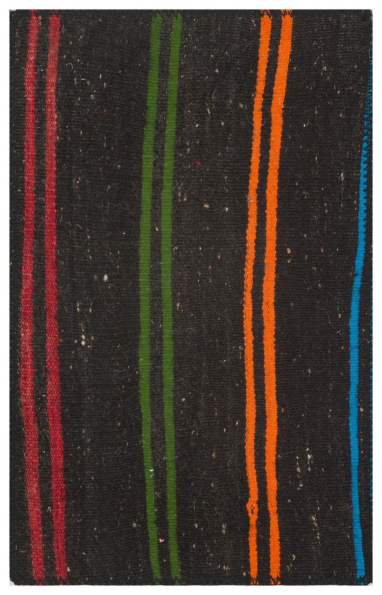 Turuncu Yeşil Rengi El Dokuma Kilim Paspas