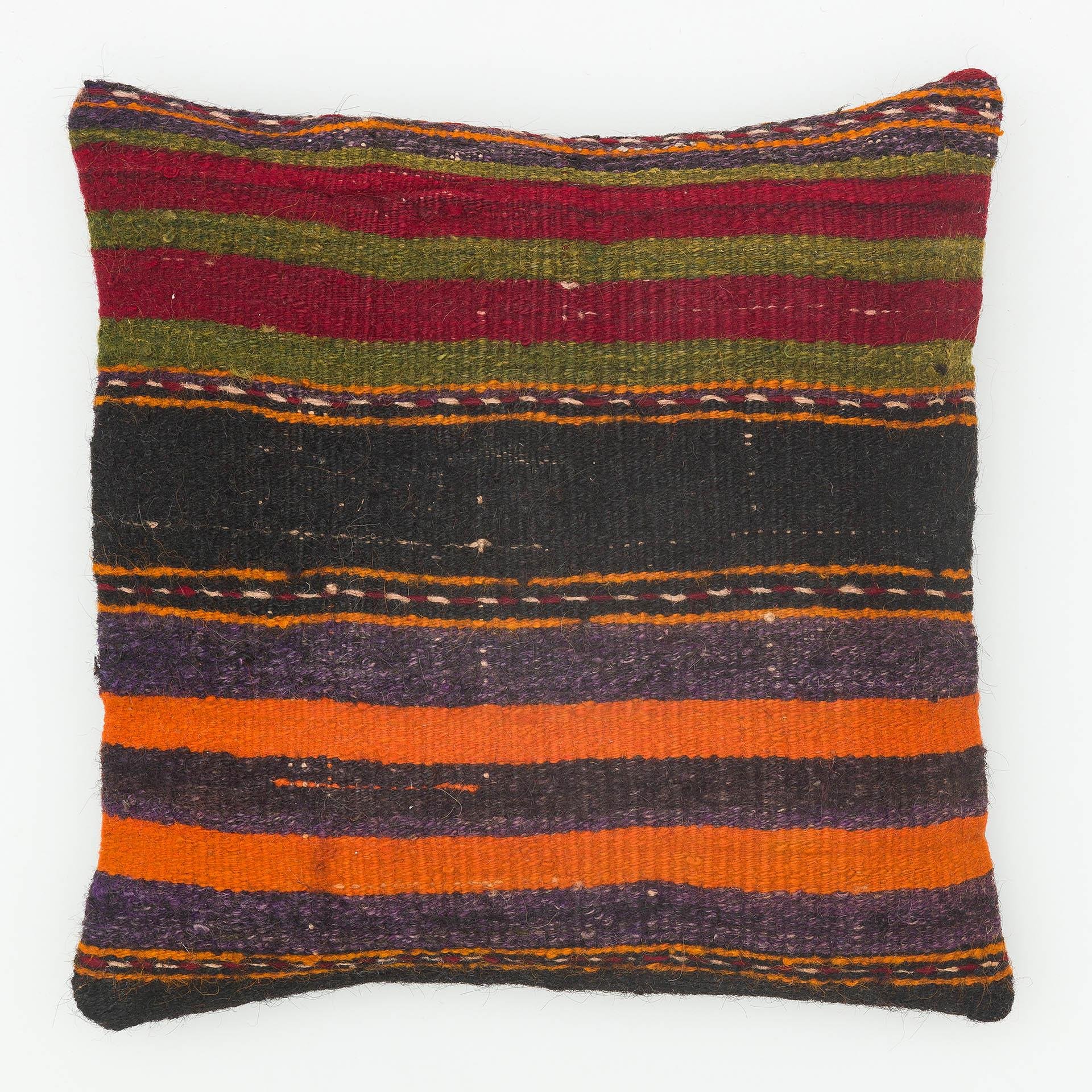  KAHVERENGİ RENK TURUNCU KIRMIZI ASTARLI YASTIK KILIFI