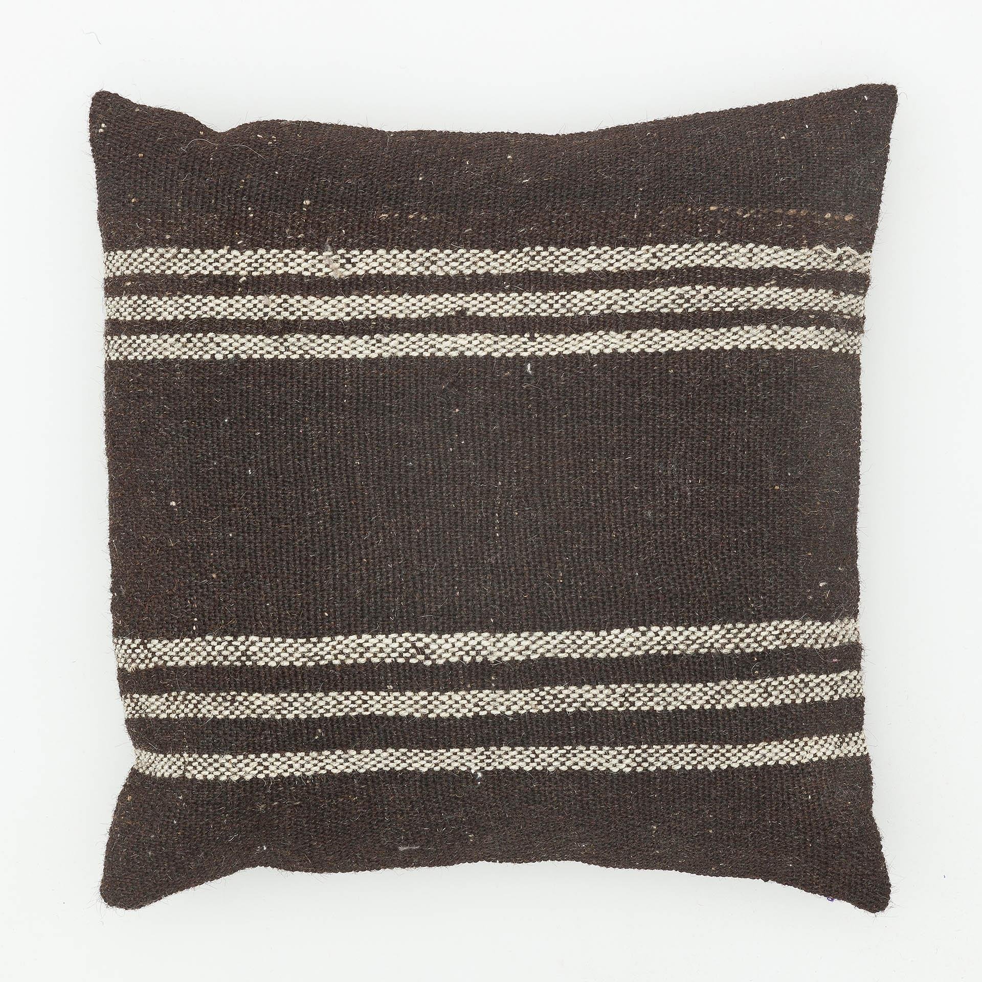 SİYAH BEYAZ ÇİZGİLİ DESEN ÇAPUT PALA KİLİM  YASTIK KILIFI
