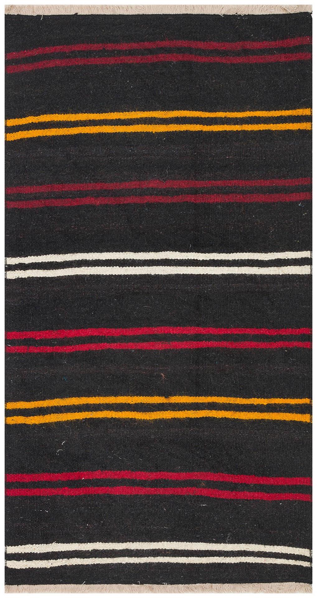 ÇOK RENGİ ÇİZGİLİ DESEN KEÇİ KILI YÜNLÜ KİLİM