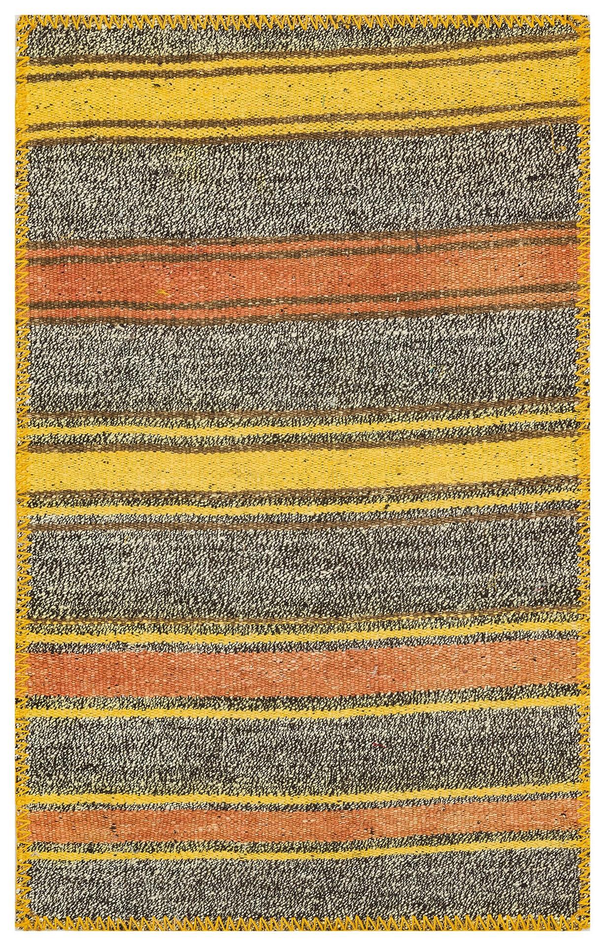 GERÇEK EL DOKUMA GÜMÜŞ SARİ RENGİ KEÇİ KILI YÜNLÜ KİLLİM PASPAS