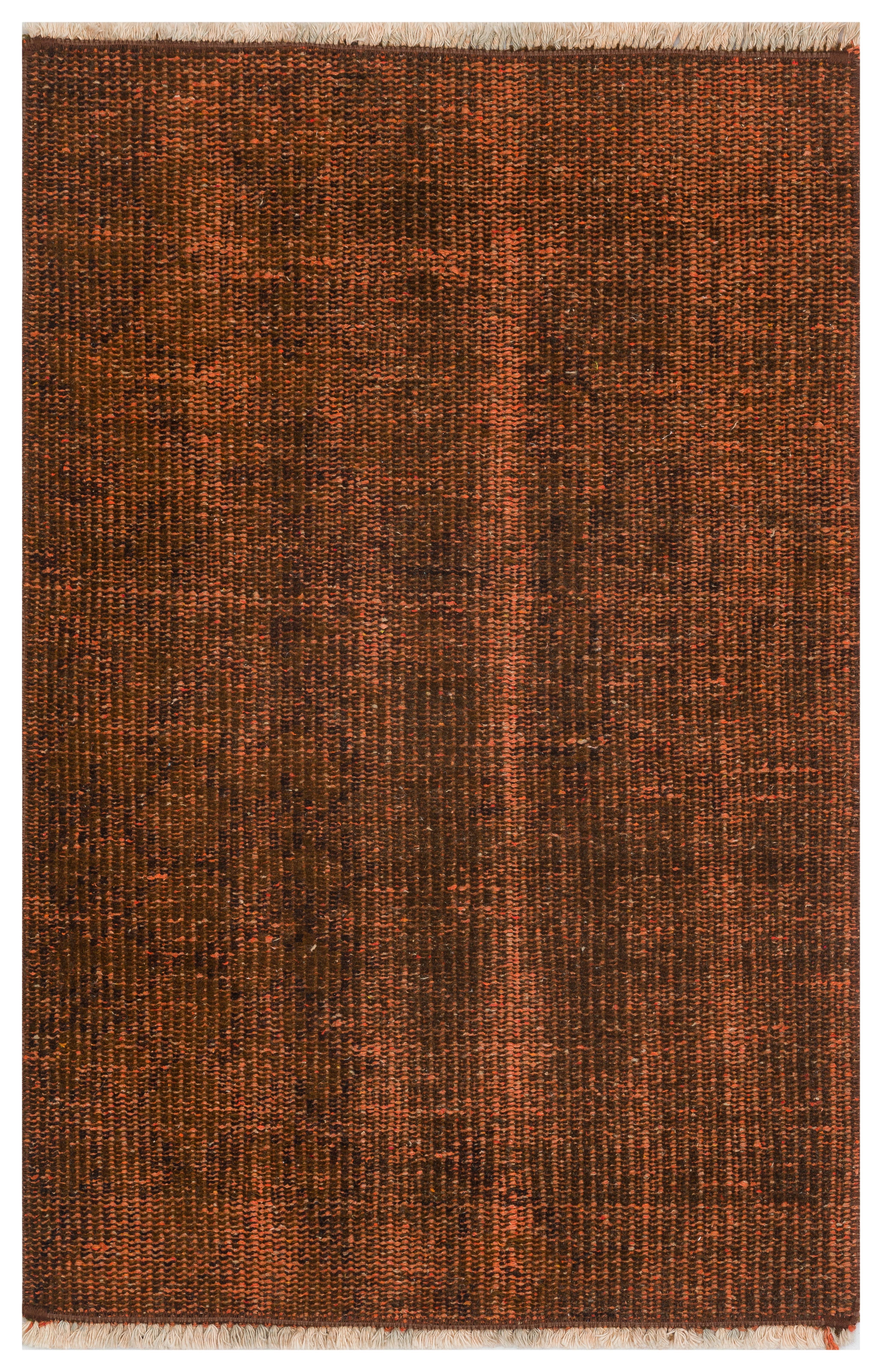 KAHVE BAKİR RENGİ EL DOKUMA VİNTAGE HALI PASPAS