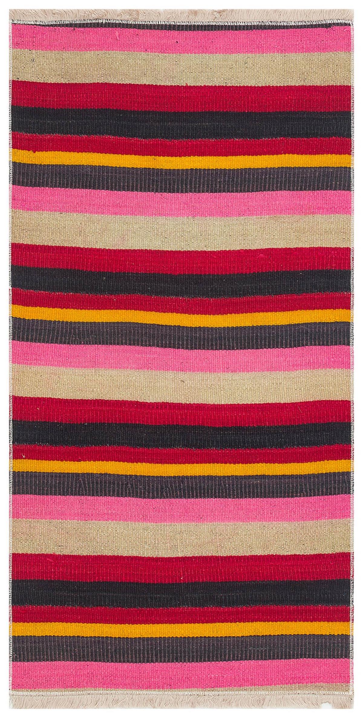 Eşsiz El Dokuma Renkli Anadolu Yün Kilim