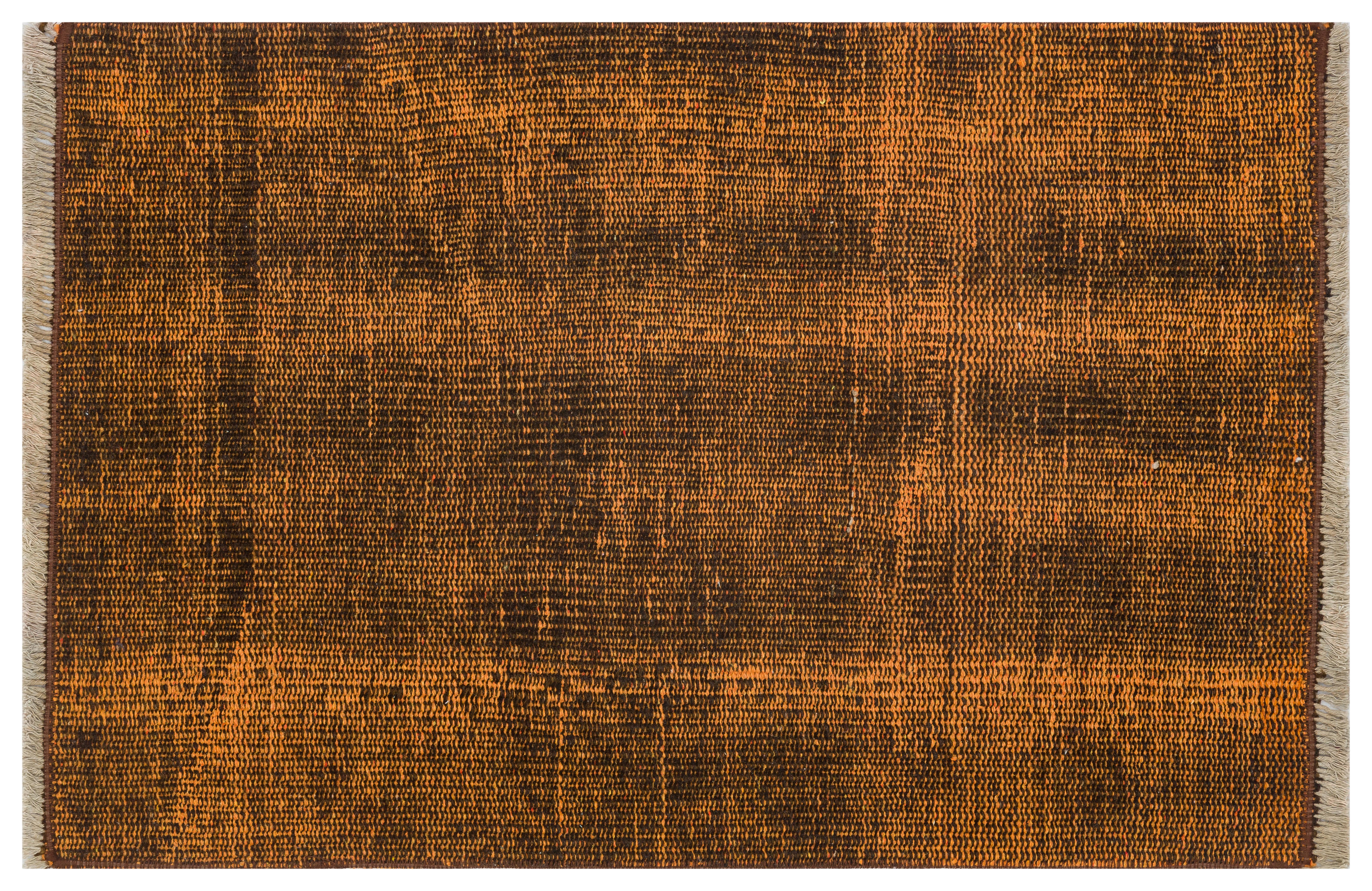 KAHVE BAKİR RENGİ EL DOKUMA VİNTAGE HALI PASPAS