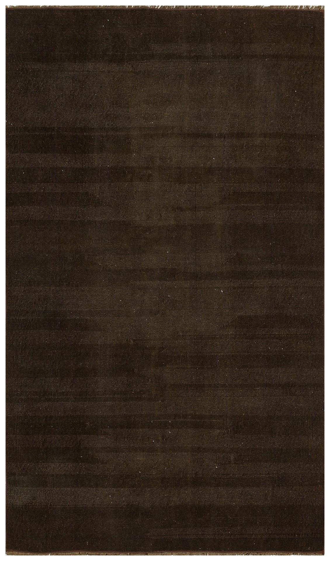 GENELEKSEL KOYU KAHVERENGİ DOĞAL EL DOKUMA VİNTAGE HALISI