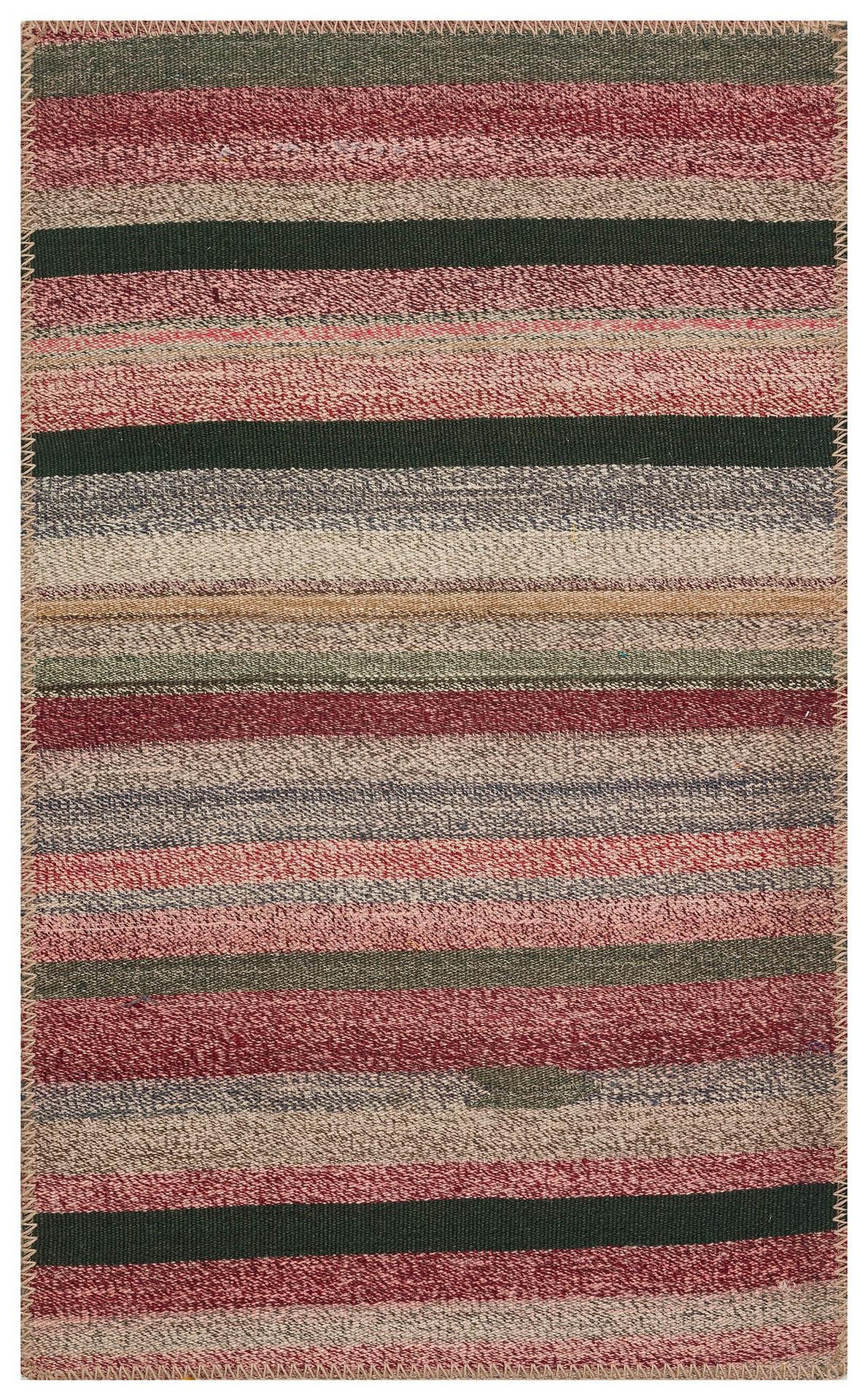 BORDO GRİ RENKLİ ANADOLU EL DOKUMA KİLİM PASPAS