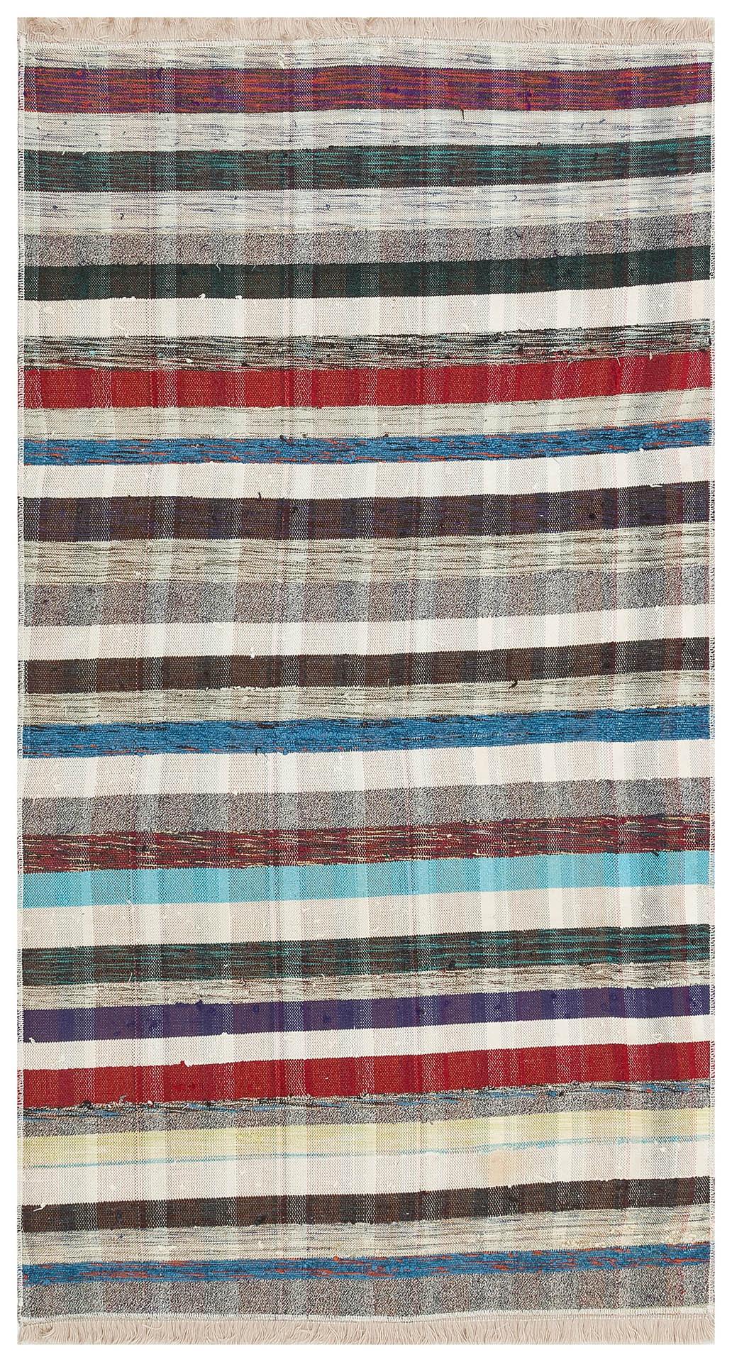 GERÇEK EL DOKUMA ÇOK RENKLİ ANADOLU ETNİK KİLİMİ