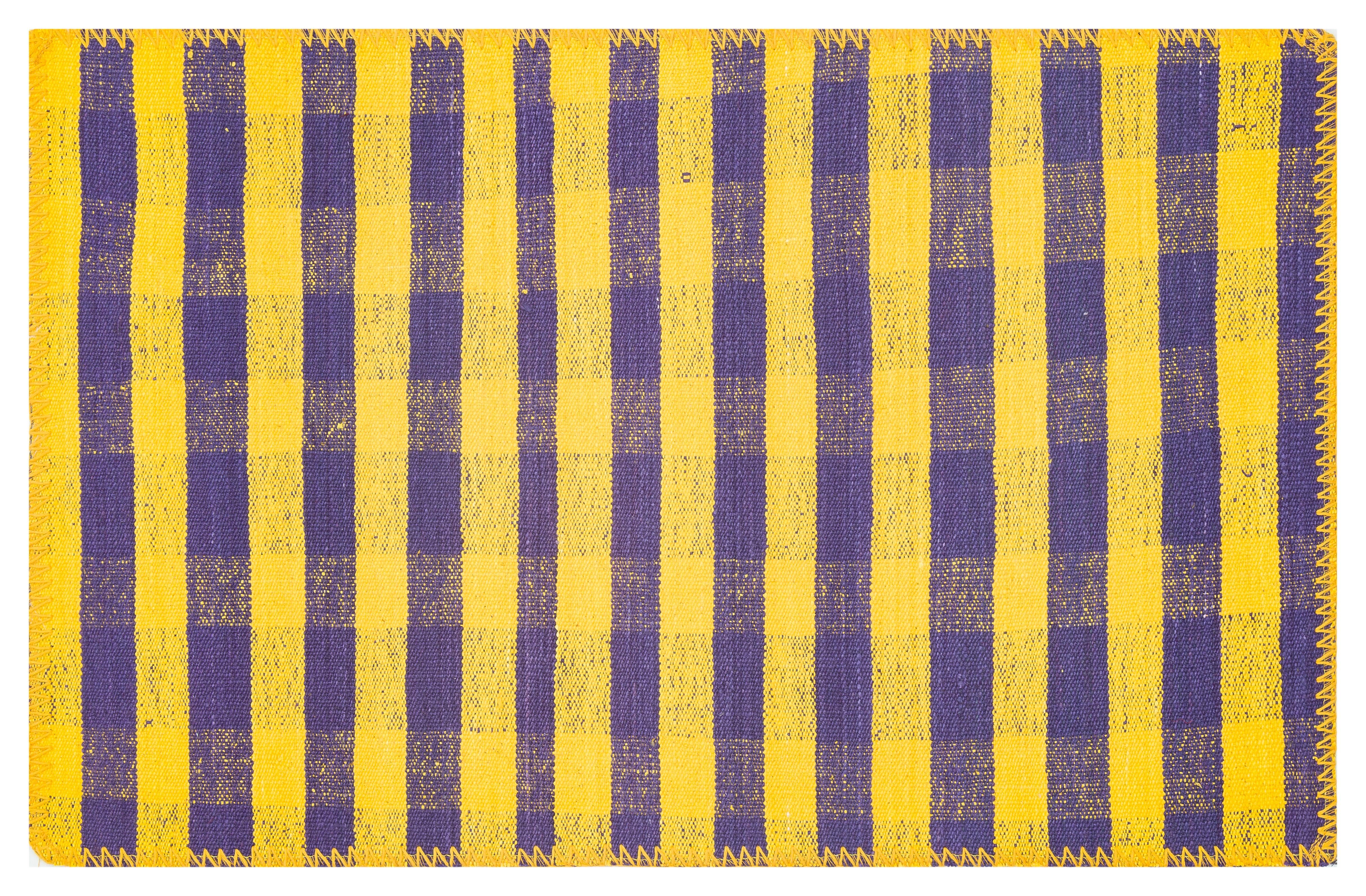 EL DOKUMA SARİ MENEKŞE RENGİ KİLİM PASPAS