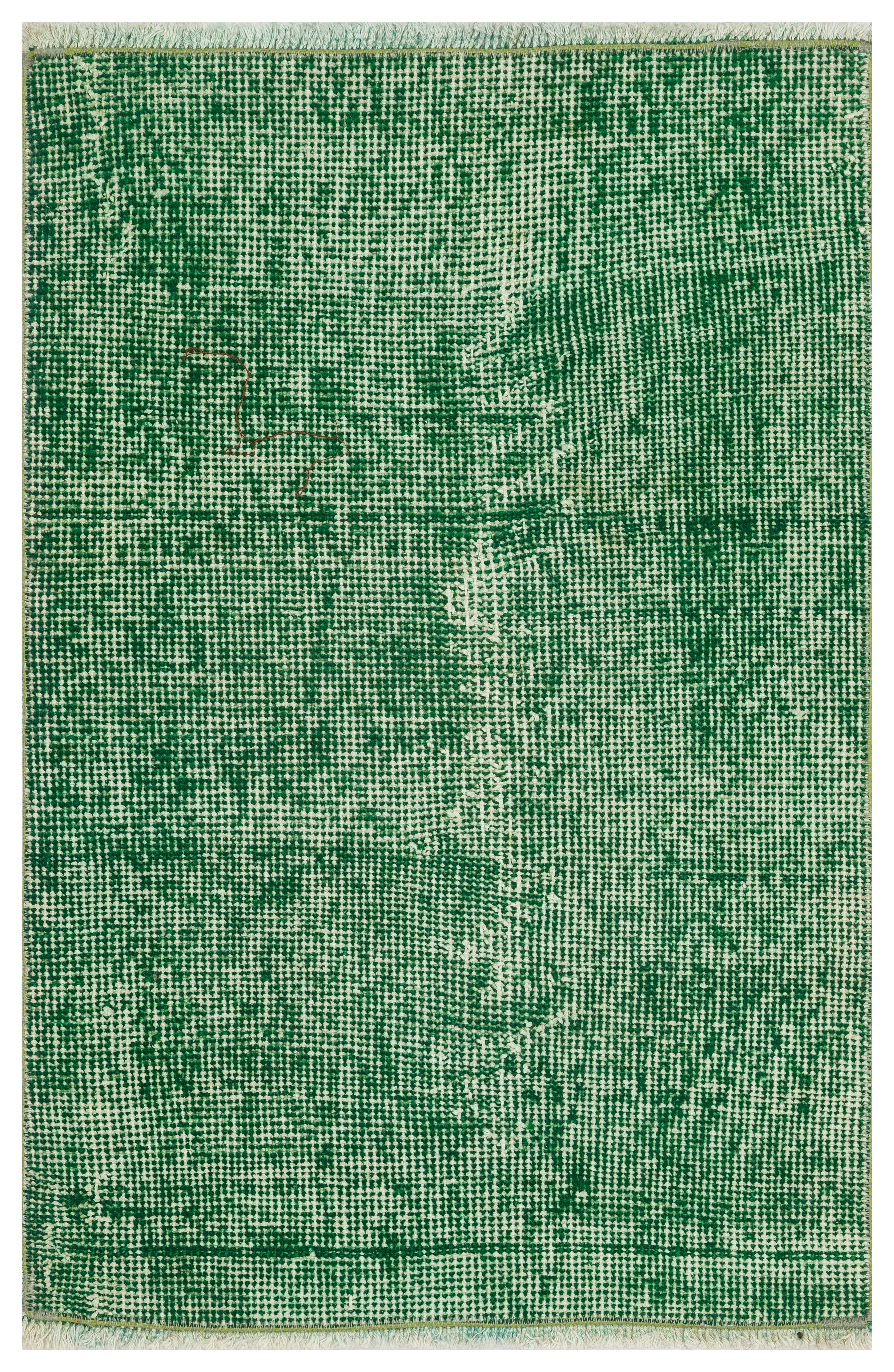 AÇİK YEŞİL RENGİ EL DOKUMA VİNTAGE HALI PASPAS