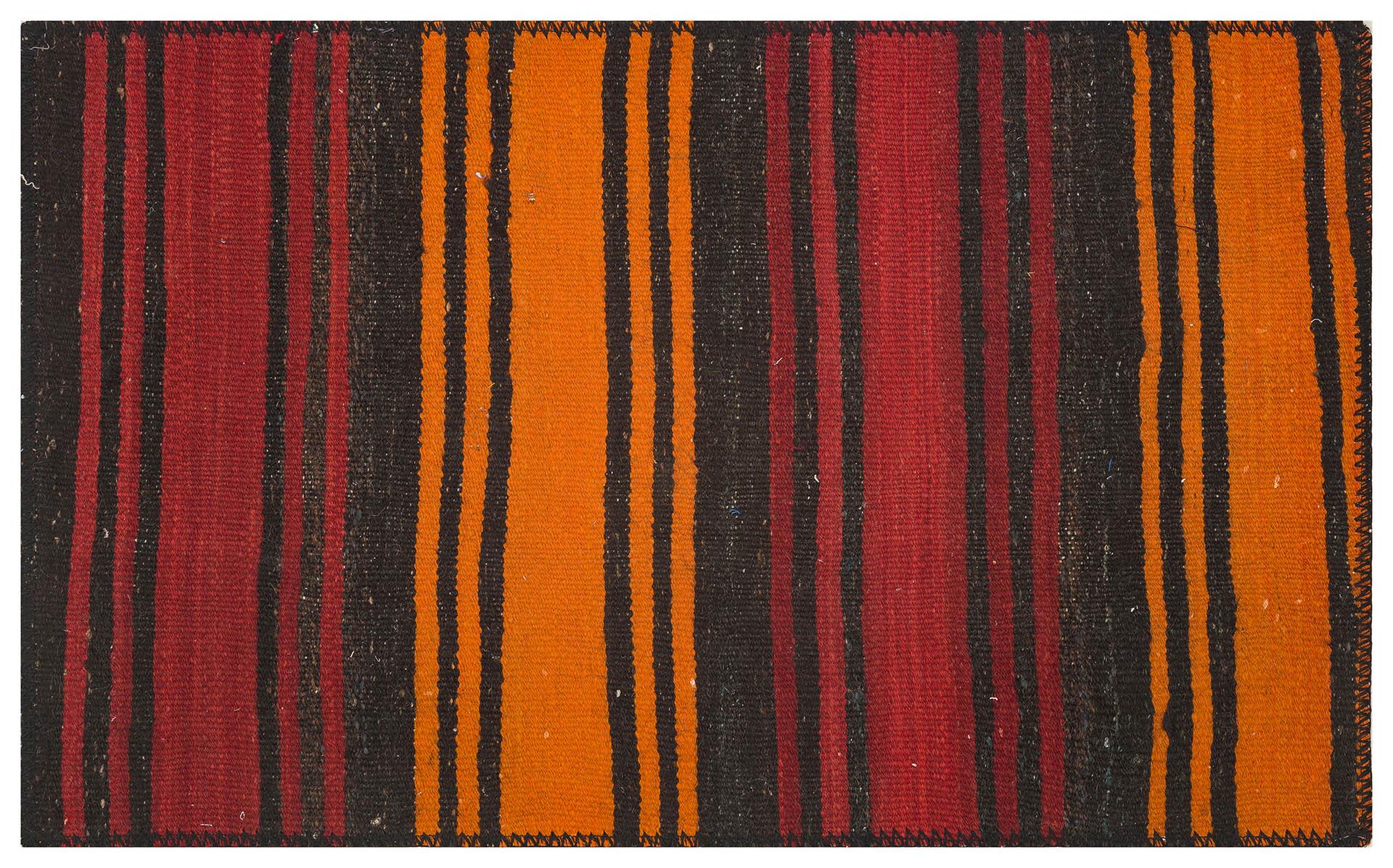 TURUNCU SİYAH RENGİ ANADOLU KİLİM PASPAS