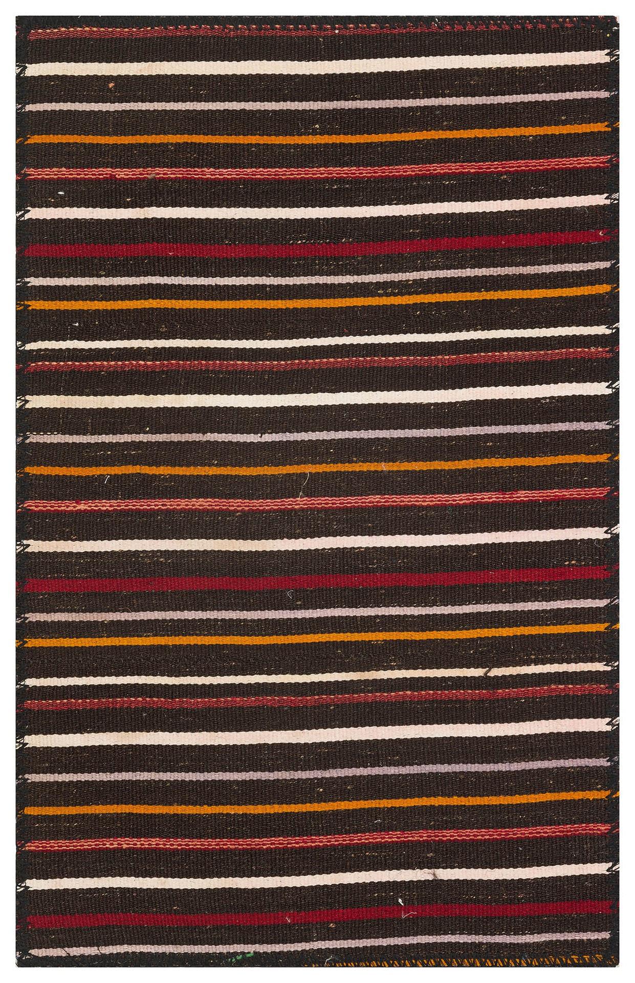 GELENEKSEL EL DOKUMA ÇOK RENGİ ÇİZGİLİ DESEN ÇAPUT PATA KİLİM PASPAS