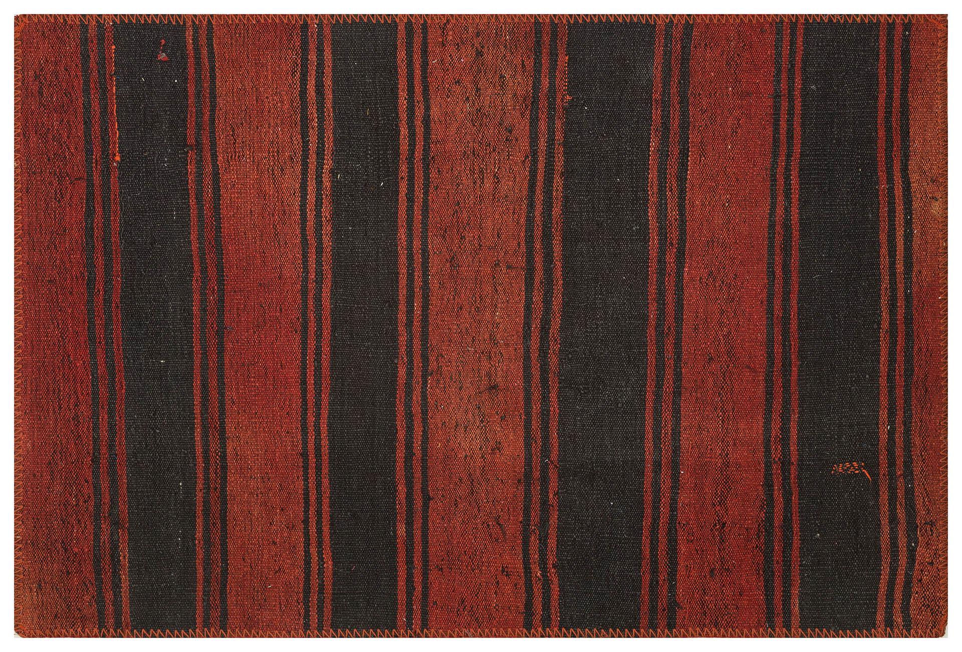 GERÇEK EL DOKUMA MÜRDÜM SİYAH RENGİ ANADOLU KİLİM PASPAS