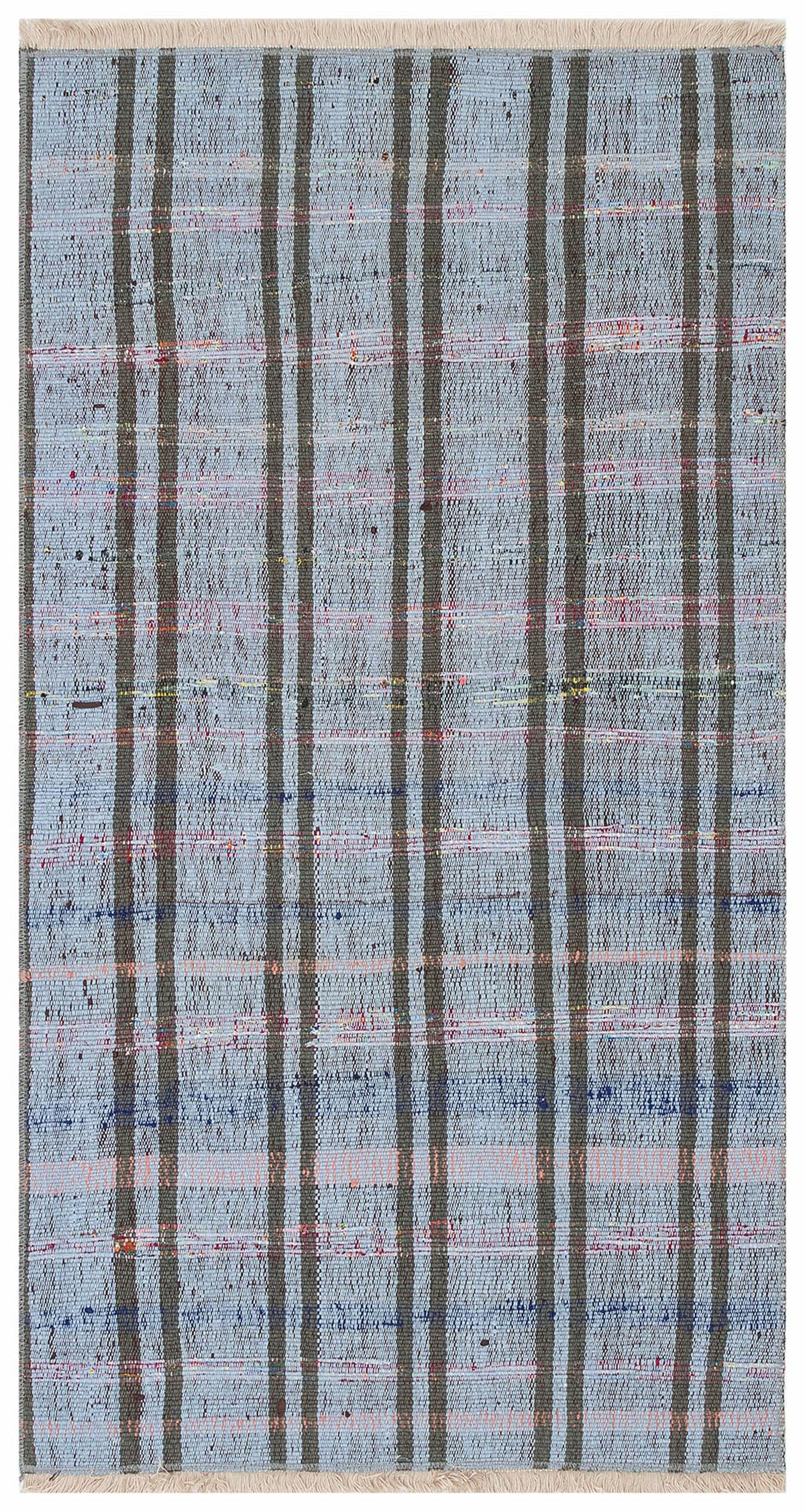 Eşsiz El Dokuma Grı Rengi Çaput Pala Yün Kilim