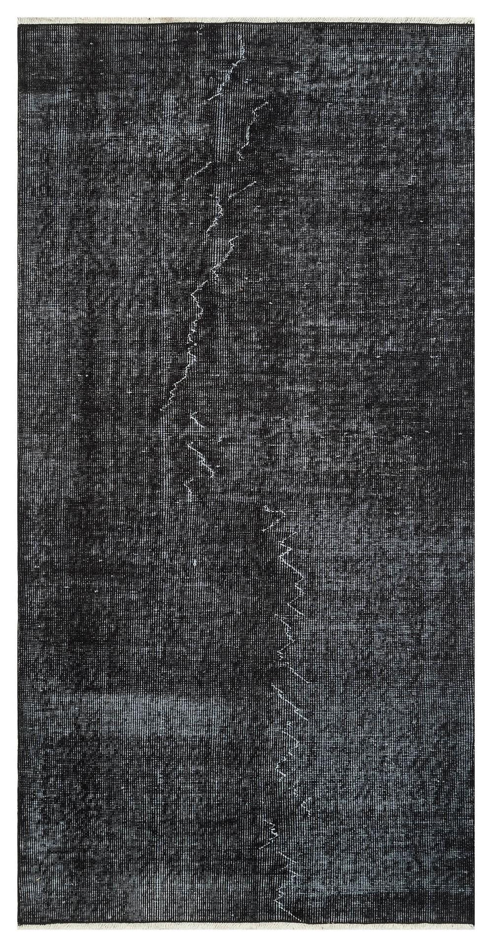 EŞSİZ EL DOKUMA SİYAH RENGİ YOLLUK VİNTAGE HALISI