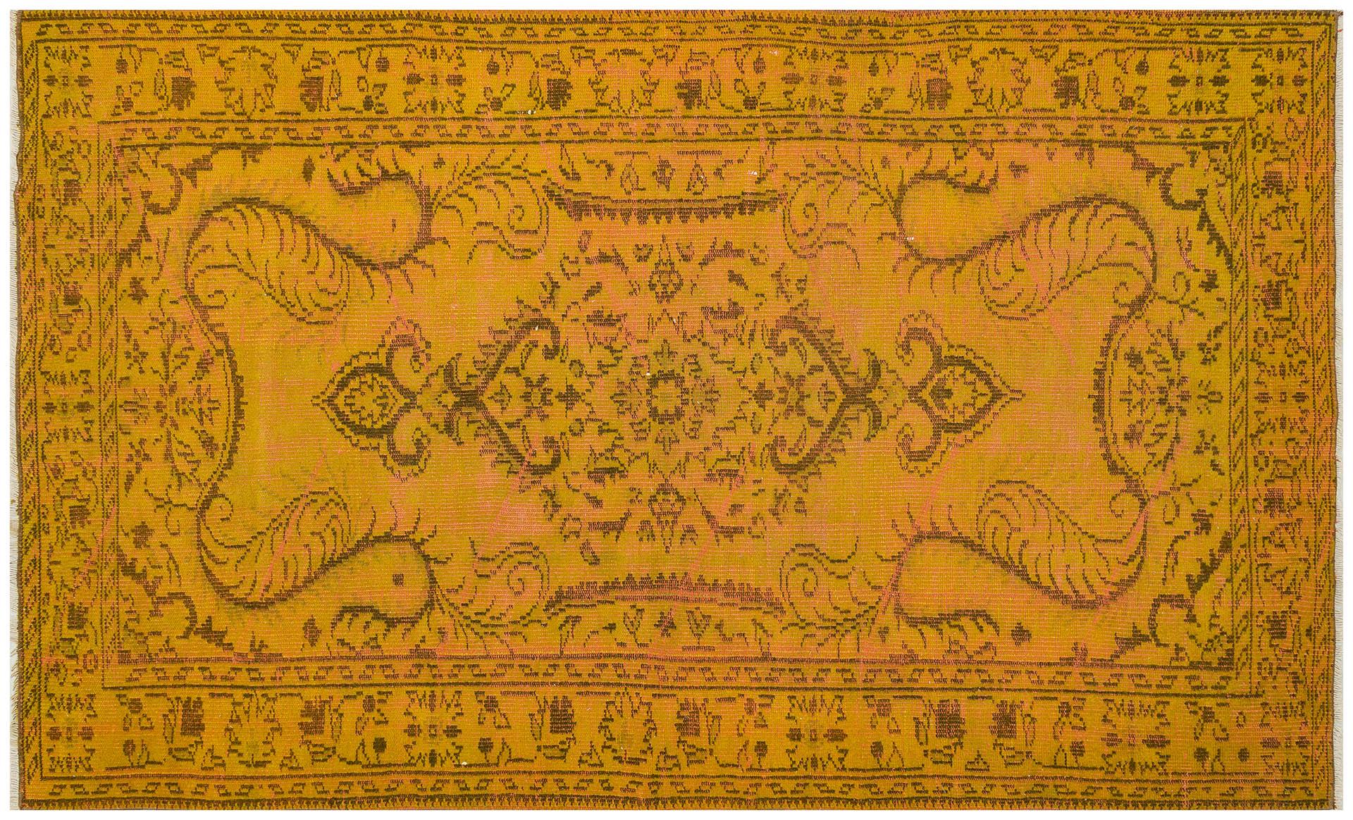 GENELEKSEL EL DOKUMA HARDAL RENGİ GÖBEKLİ DESEN ESKİTME VİNTAGE HALISI