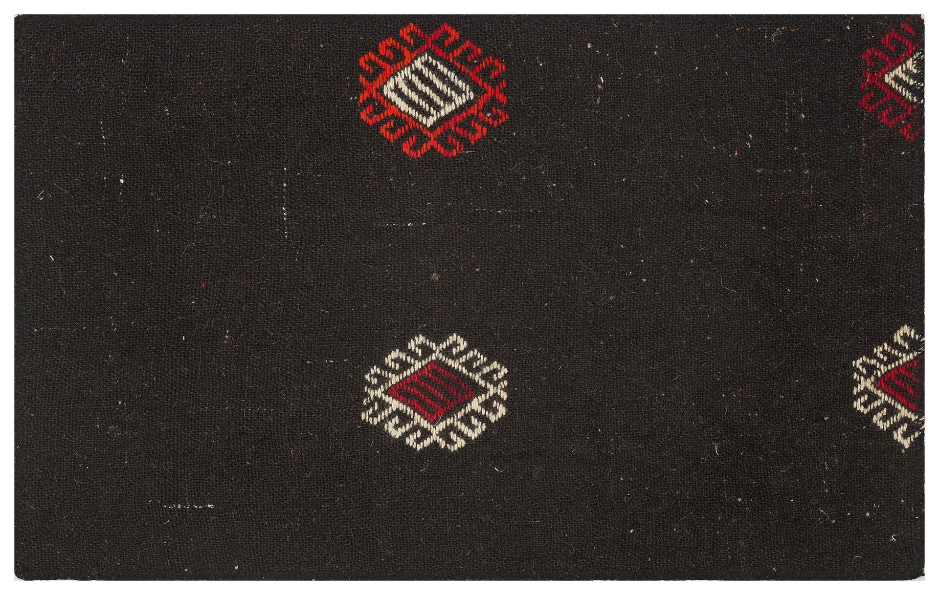 SİYAH RENGİ EL DOKUMA KEÇİ KILI KİLİM  PASPAS