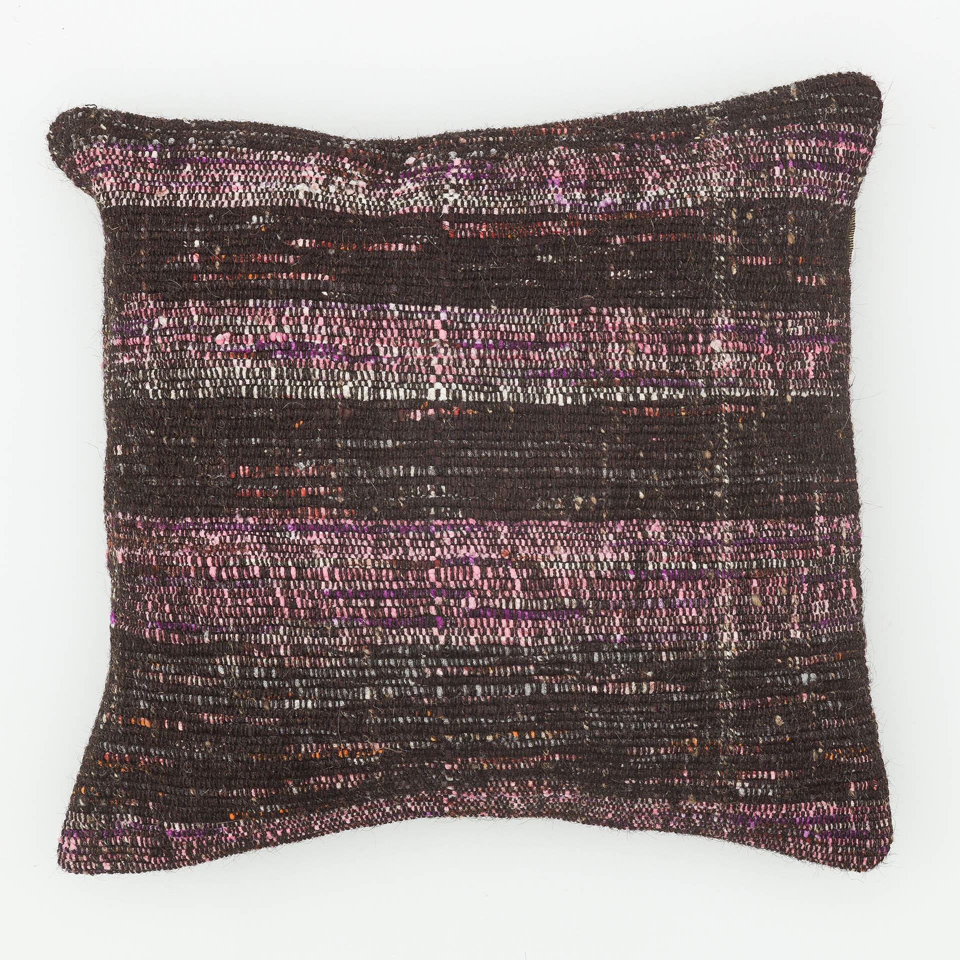 EL DOKUMA SİYAH KAHVERENGİ RENKLİ YASTIK KILIFI