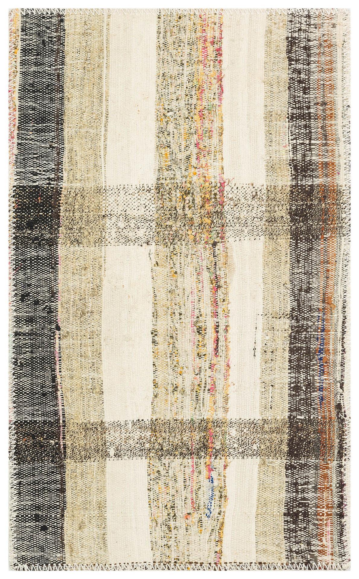 GENELEKSEL EL DOKUMA BEJ TEAL RENGİ ÇAPUT KİLİM PASPAS