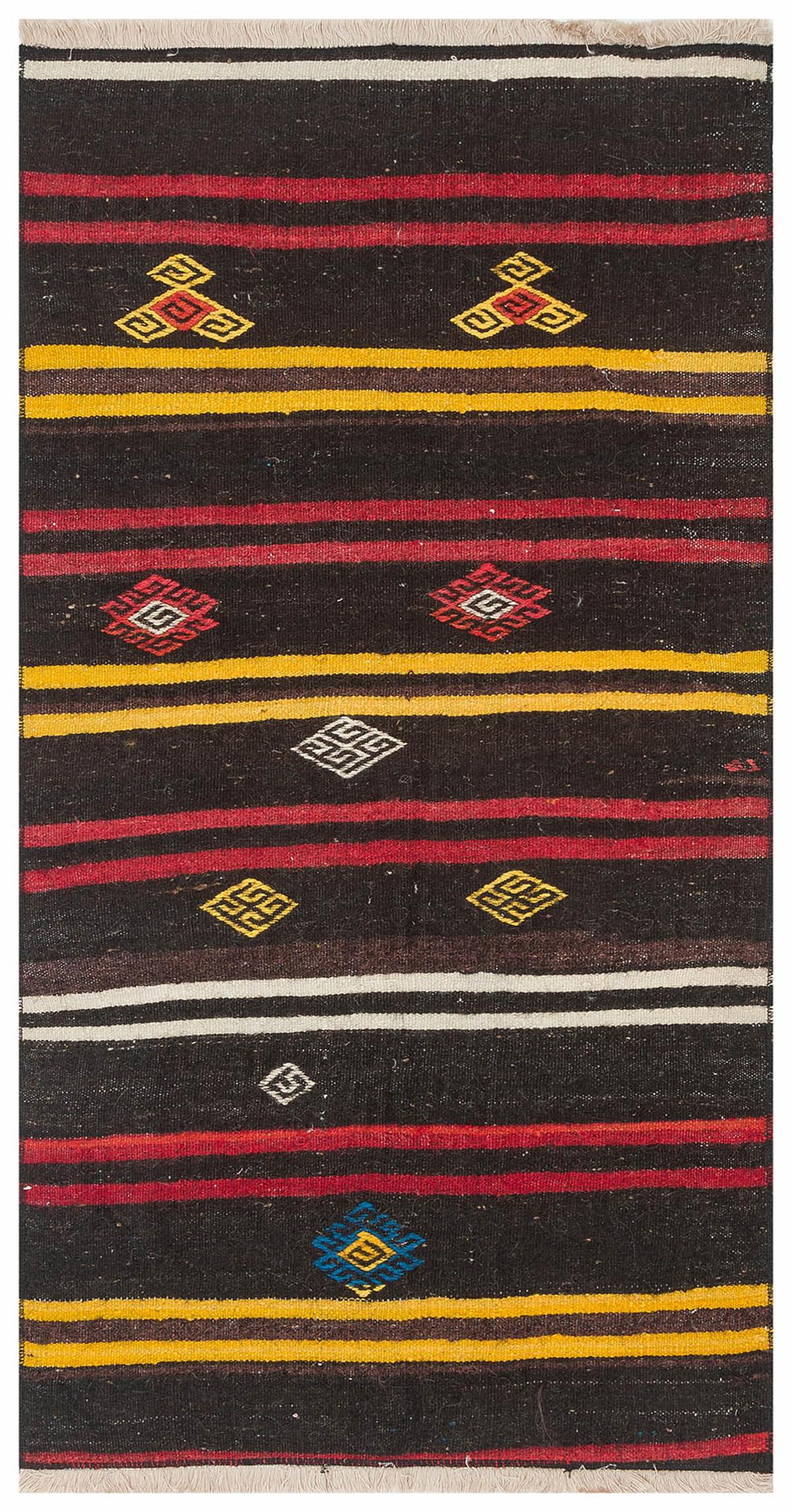 Eşsiz El Dokuma Sarı Kırmızı Rengi Sivas Yün Kilim