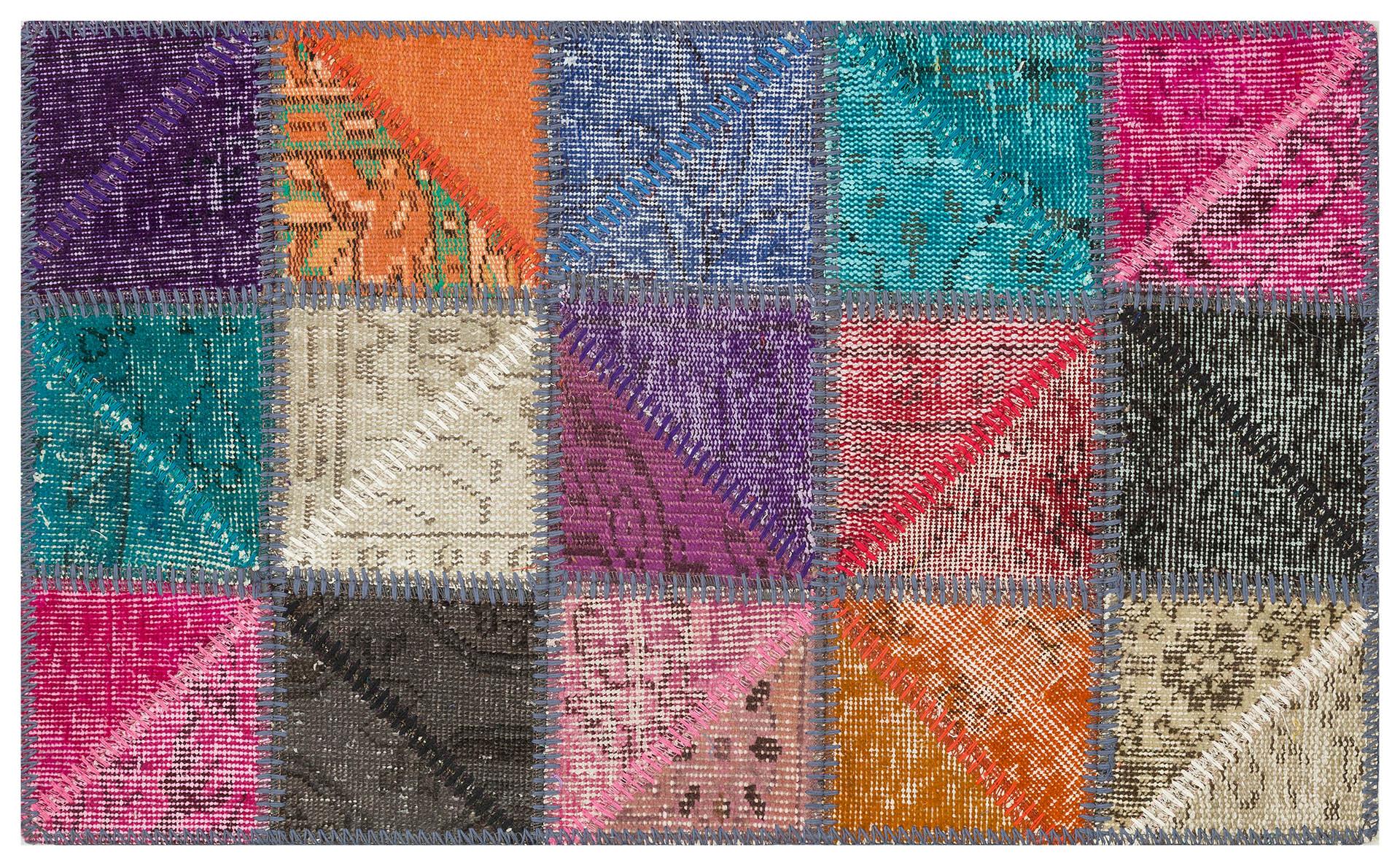 GENELEKSEL EL DOKUMA MULTİ  RENGİ PATCHWORK HALI PASPAS