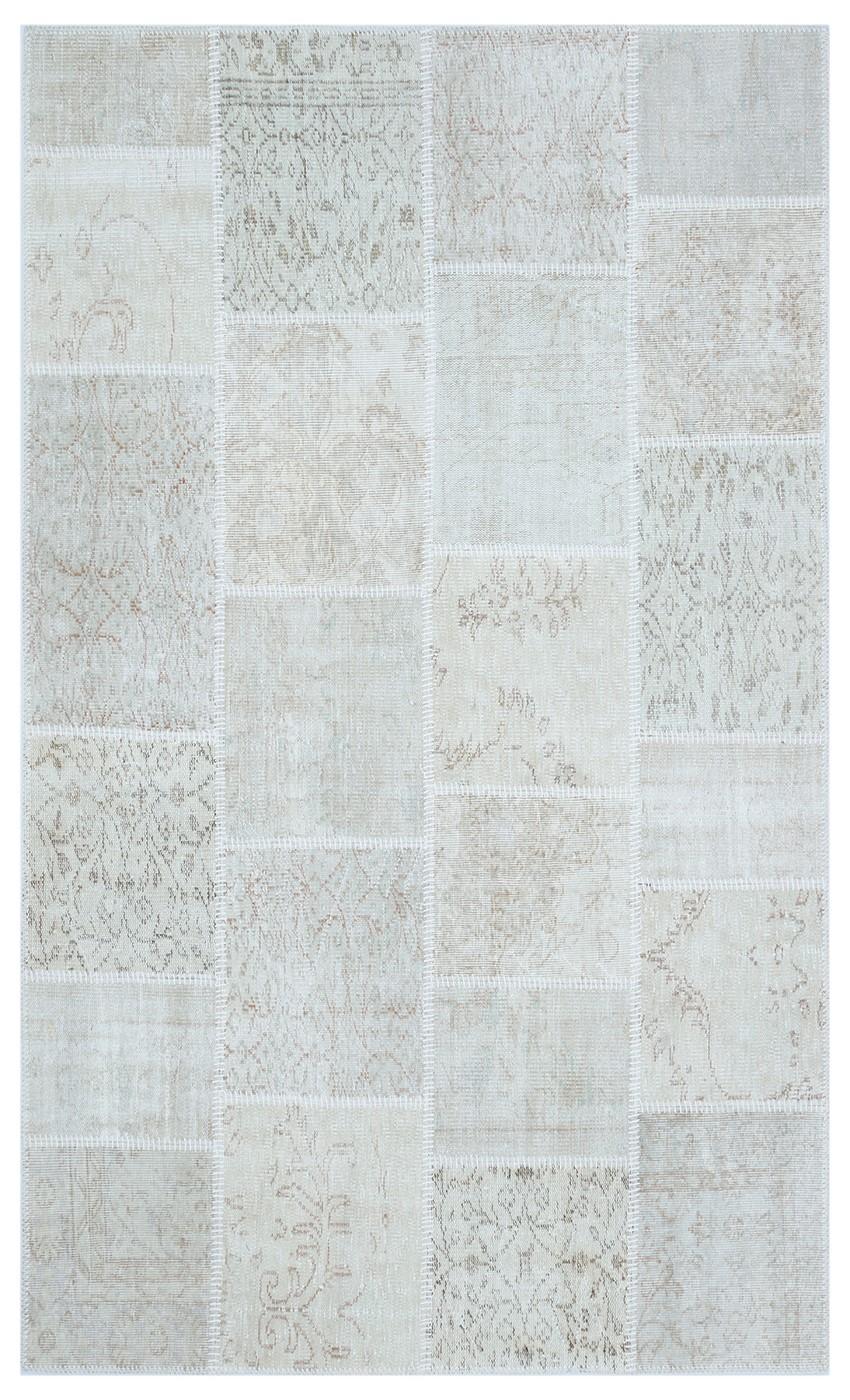 Geneleksel El Dokuma Beyaz Rengi Patchwork Halı