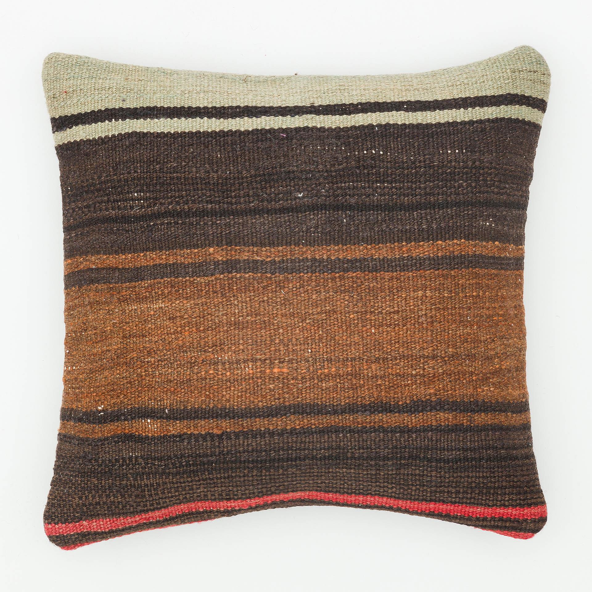 KAHVE TONLERİ EL DÜĞÜMLÜ ASTER YASTIK KILIFI