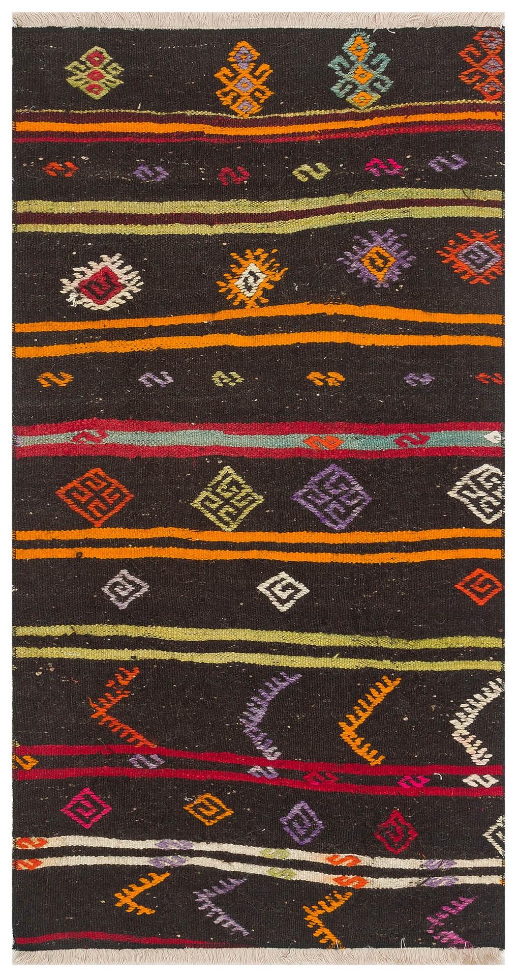 EŞSİZ EL DOKUMA KAHVERENGİ ANADOLU KEÇİ KILI KİLİMİ