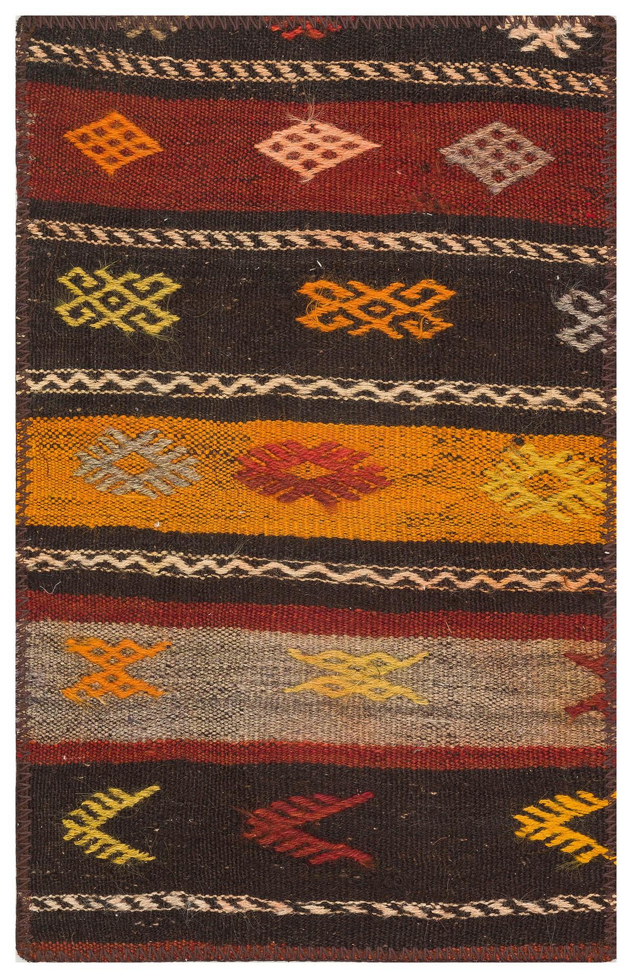 EL YAPIMI ÇOK RENKLİ KEÇİ KILI YÜNLÜ KİLİM PASPAS